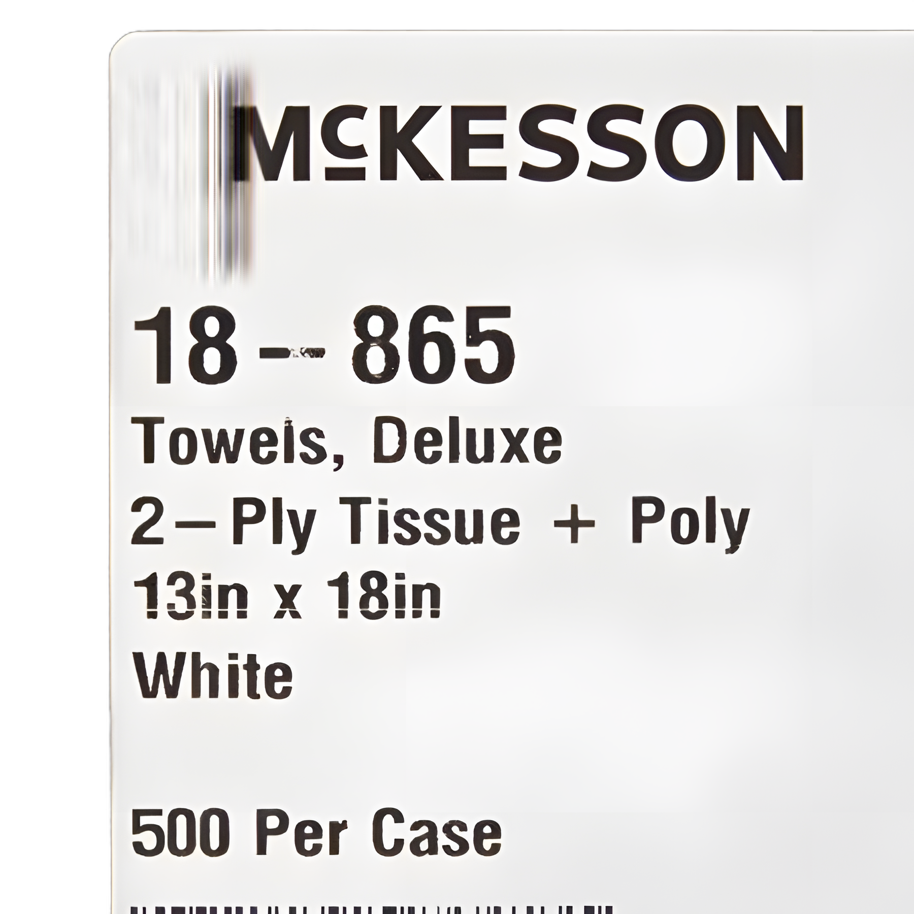 Procedure Towel McKesson 13 W X 18 L Inch White NonSterile - 18-865