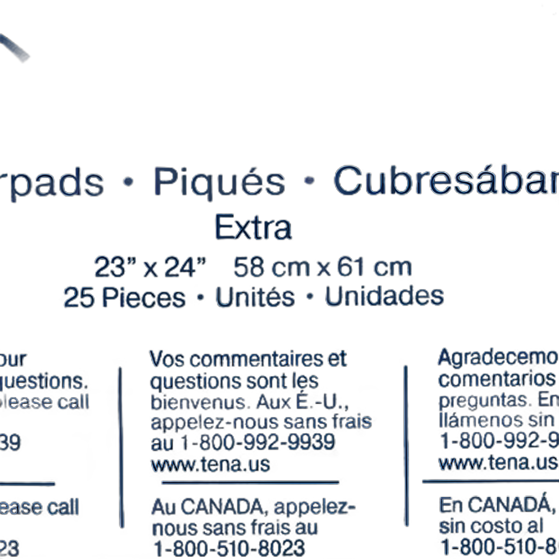 Disposable Underpad TENA® Extra 23 X 24 Inch Polymer Light Absorbency