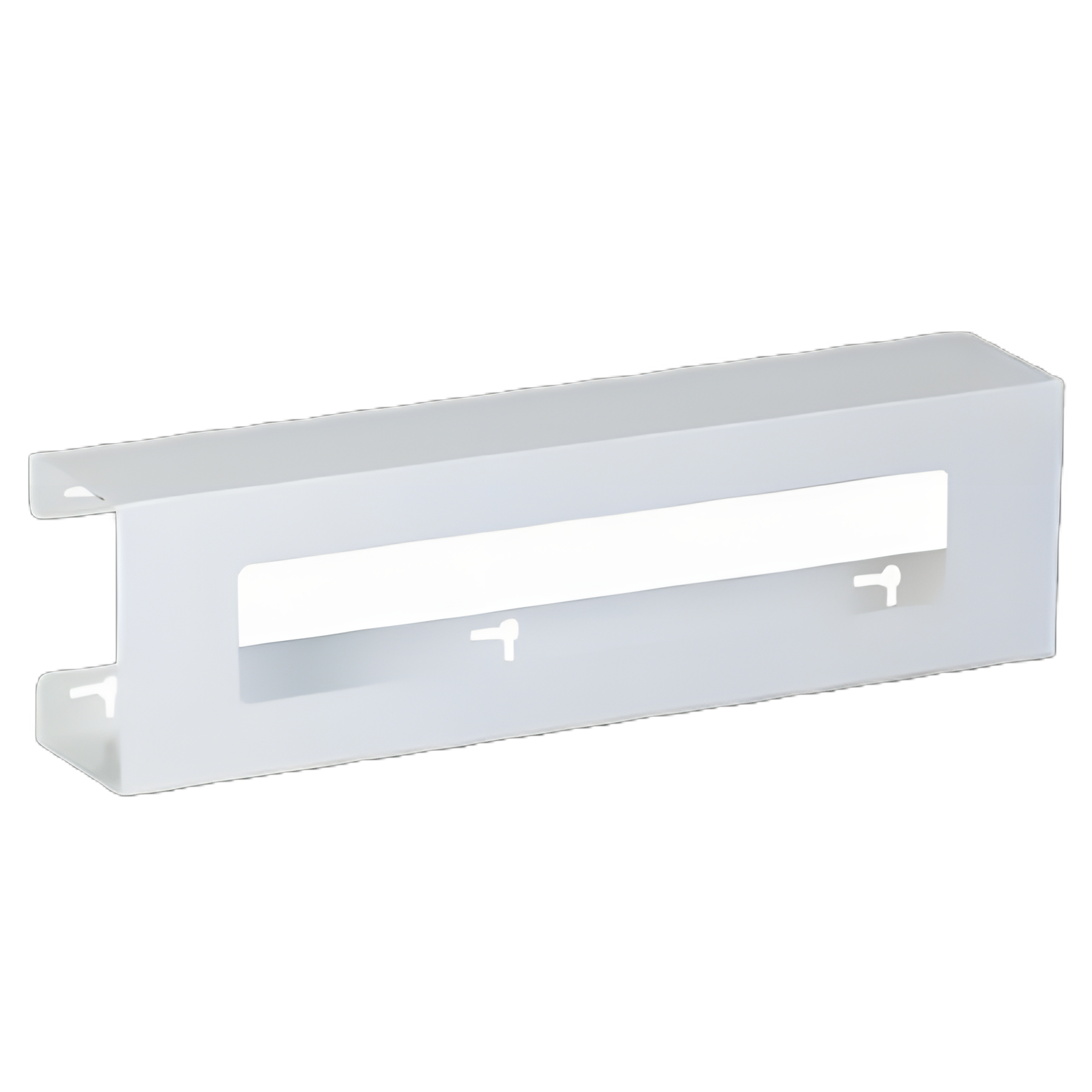 Glove Box Holder Slimline Horizontal or Vertical Mounted 2-Box Capacity White 4 X 5-1/2 X 20 Inch Powder-Coated Metal