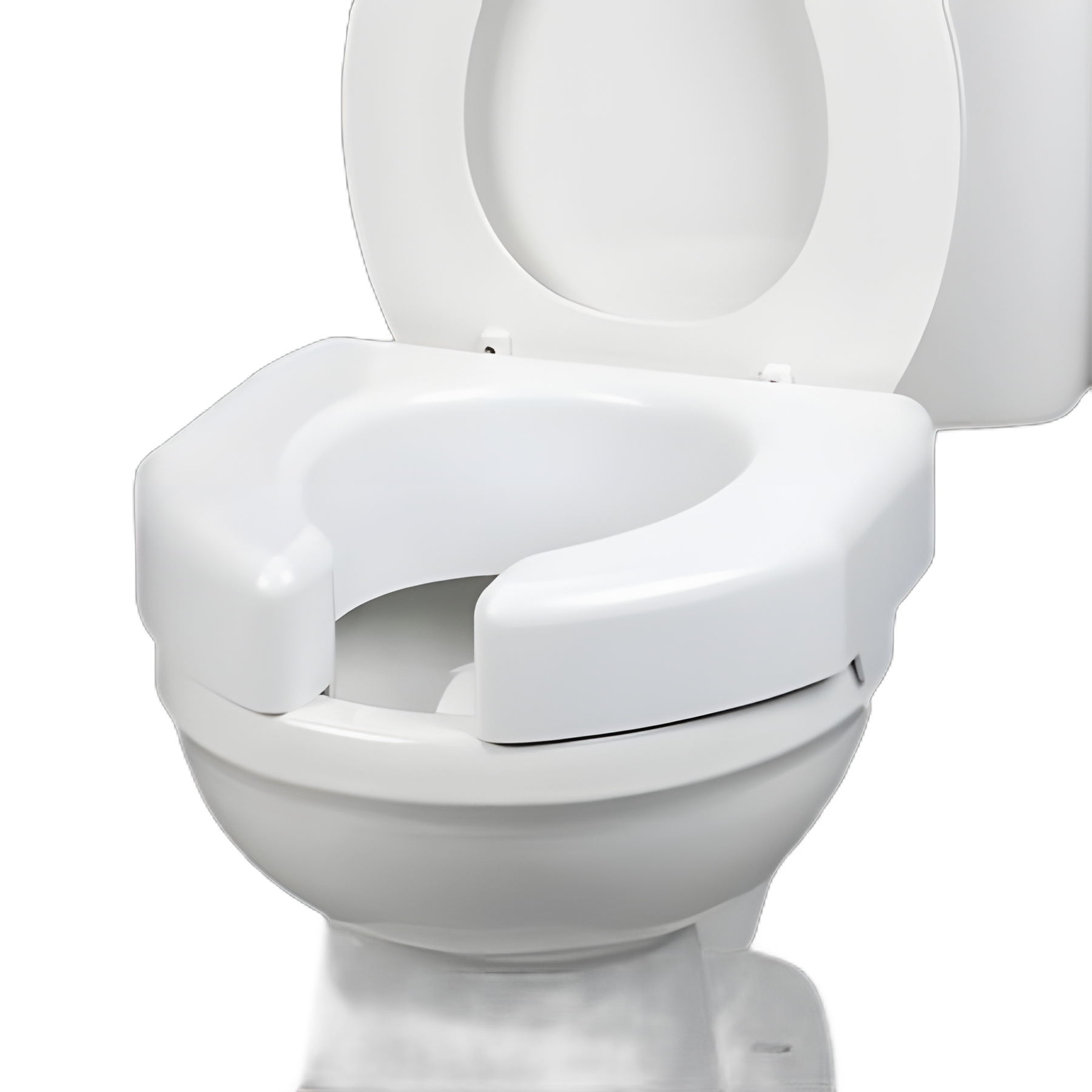 Raised Toilet Seat Ableware Basic 3 Inch Height White 350 lbs. Weight Capacity