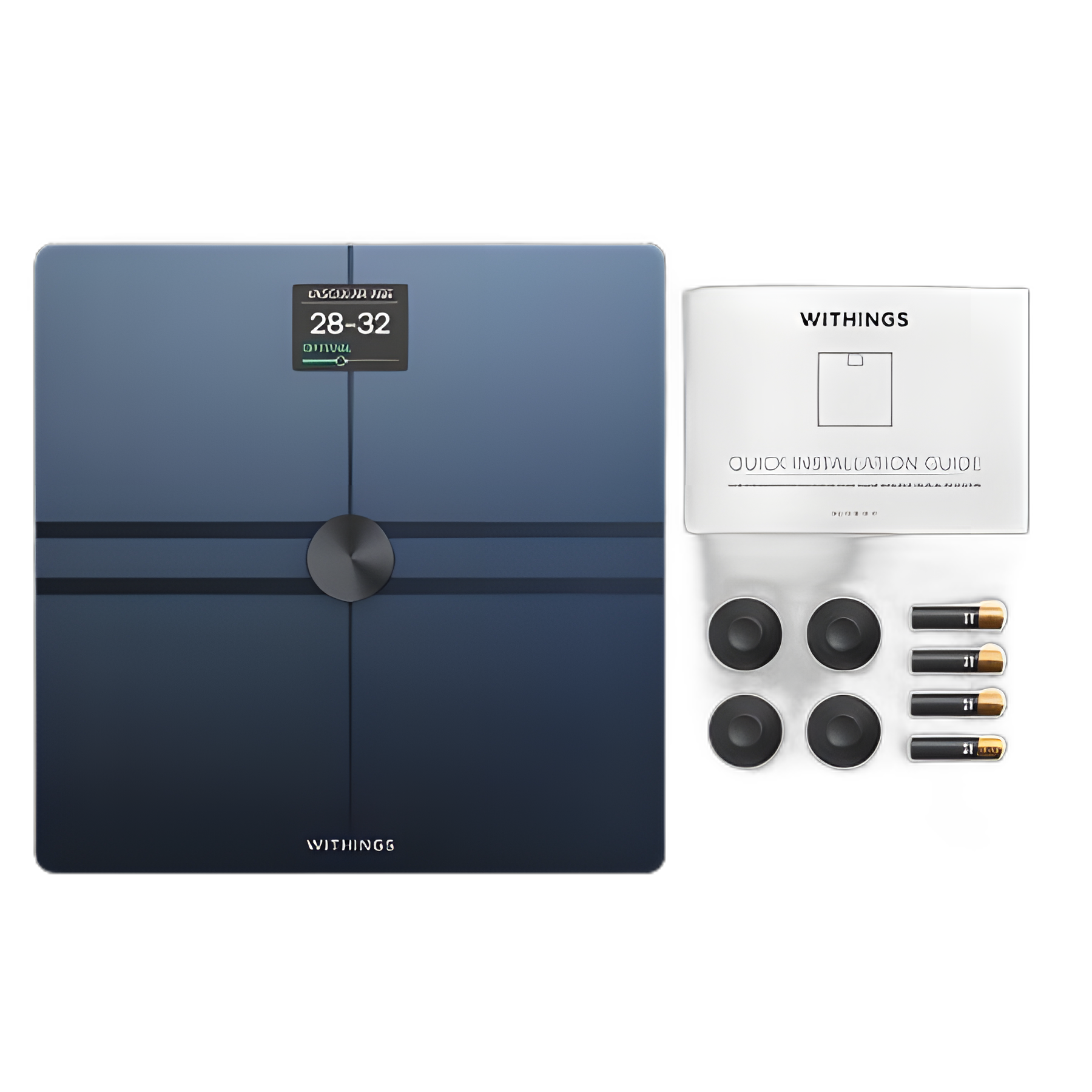 Complete Body Composition Analyzer Stand On Withings Digital Display 5 -> 200kg (9 -> 440lb) Black