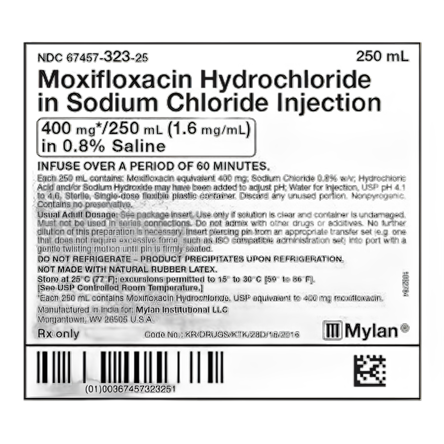 Moxifloxacin 400 mg / 250 mL Injection by Mylan Pharmaceuticals - Flexible Bag