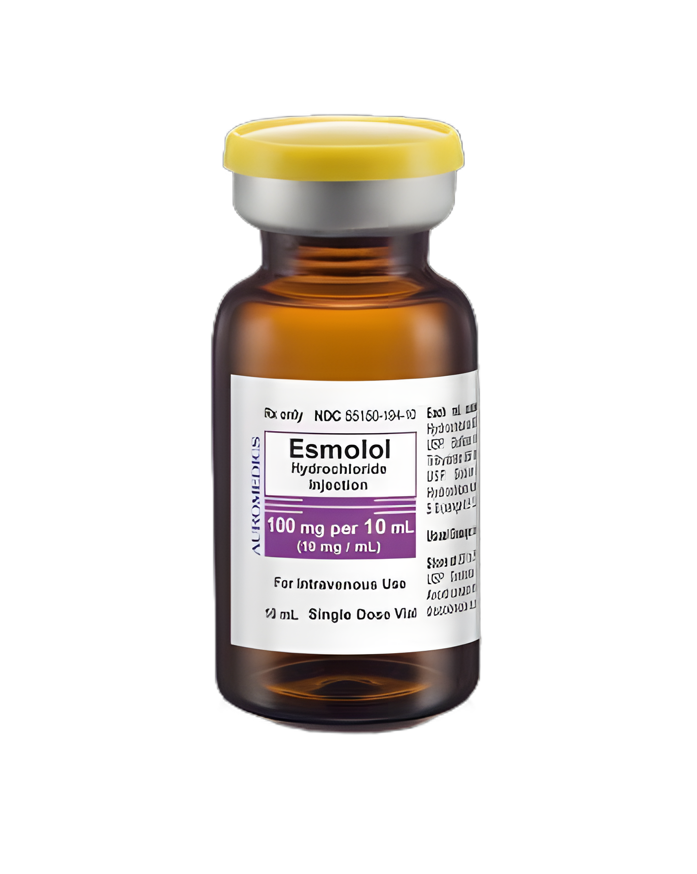 Esmolol HCl 10 mg/mL Injection, Preservative-Free, Single-Dose Vial 10 mL by Auromedics