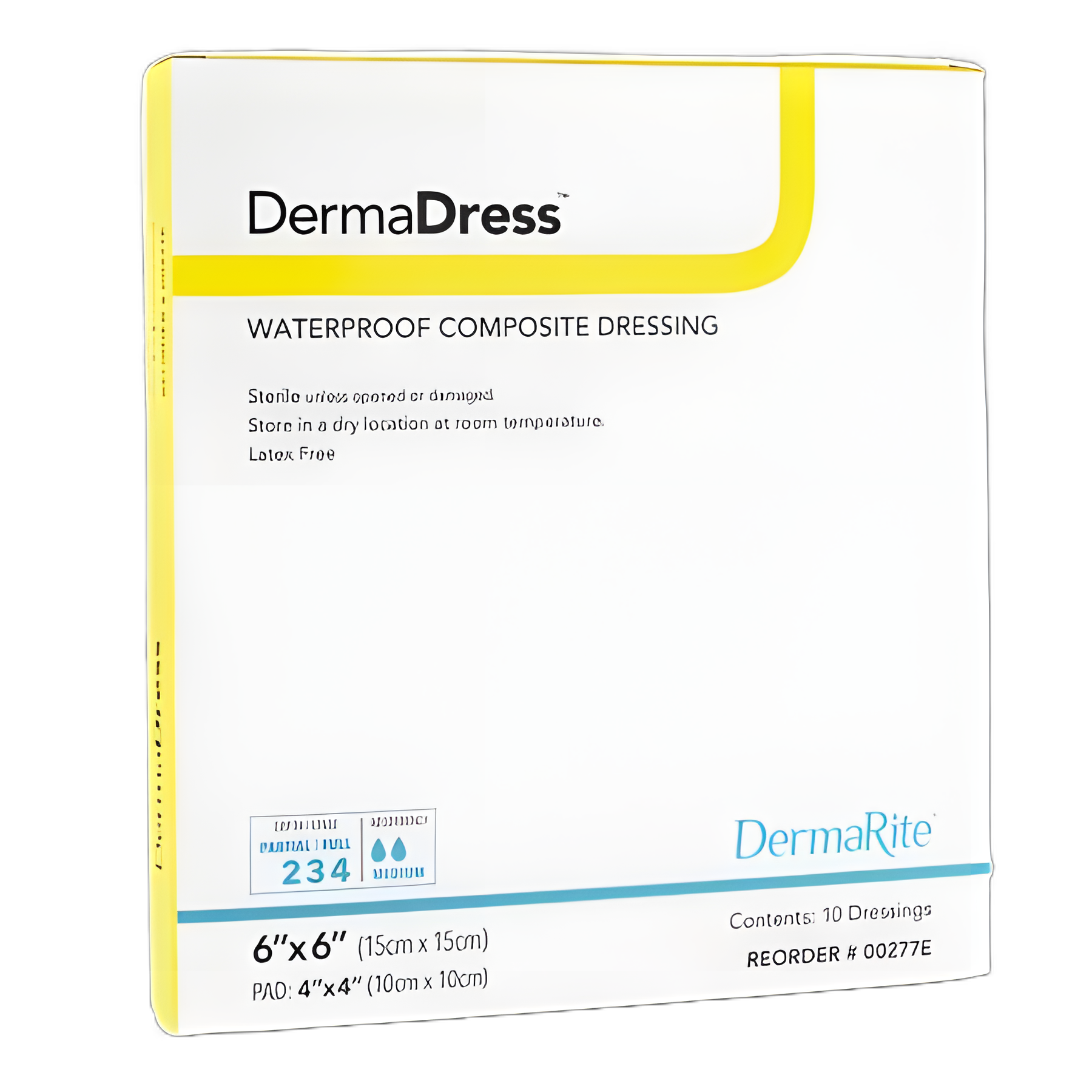 Composite Dressing DermaDress™ 6 X 6 Inch Square Sterile Waterproof Film Backing
