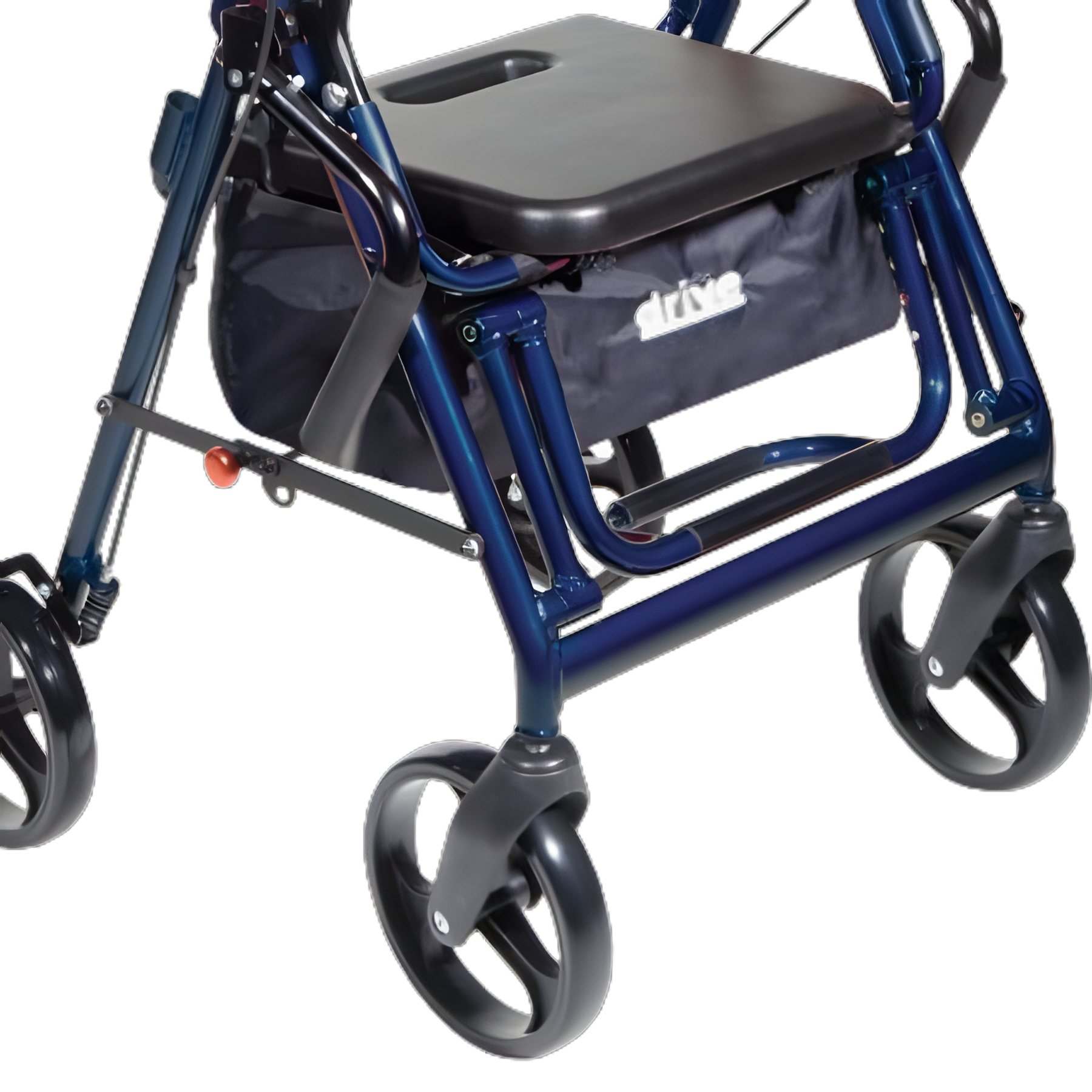 4 Wheel Rollator / Transport Chair drive™ Duet Blue Adjustable Height / Transport / Folding Aluminum Frame