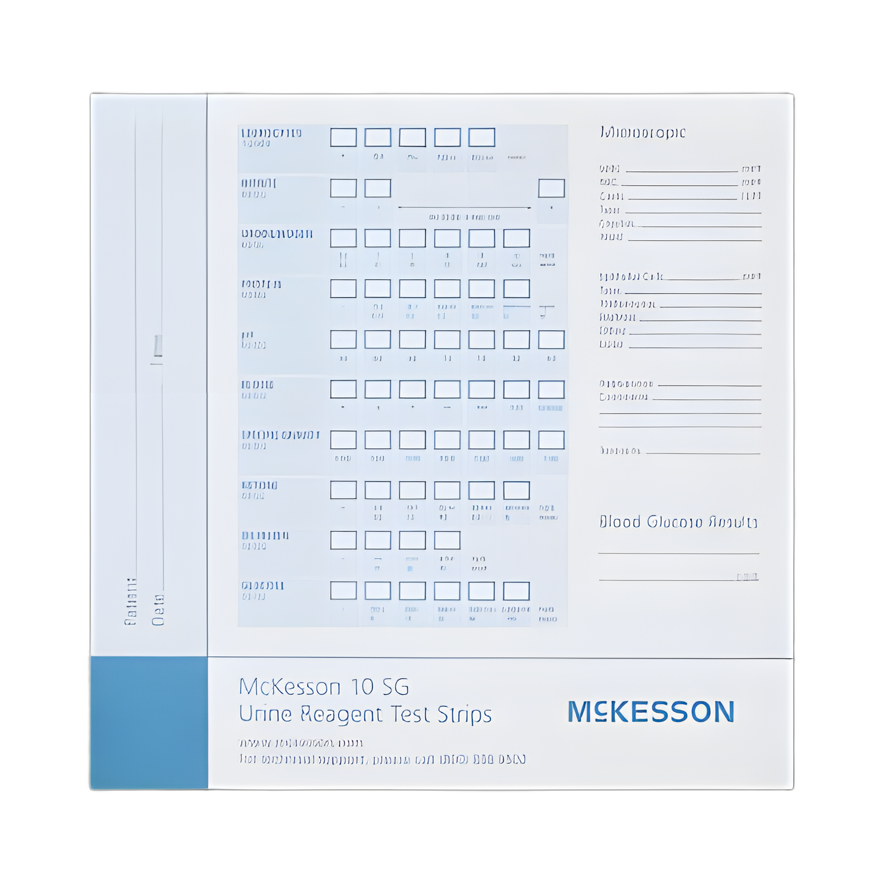 Urine Reagent Test Strip Recording Pad McKesson Consult™ For use with McKesson CONSULT® 10SG Urine Reagent Strips (MFR # 121-10SG)
