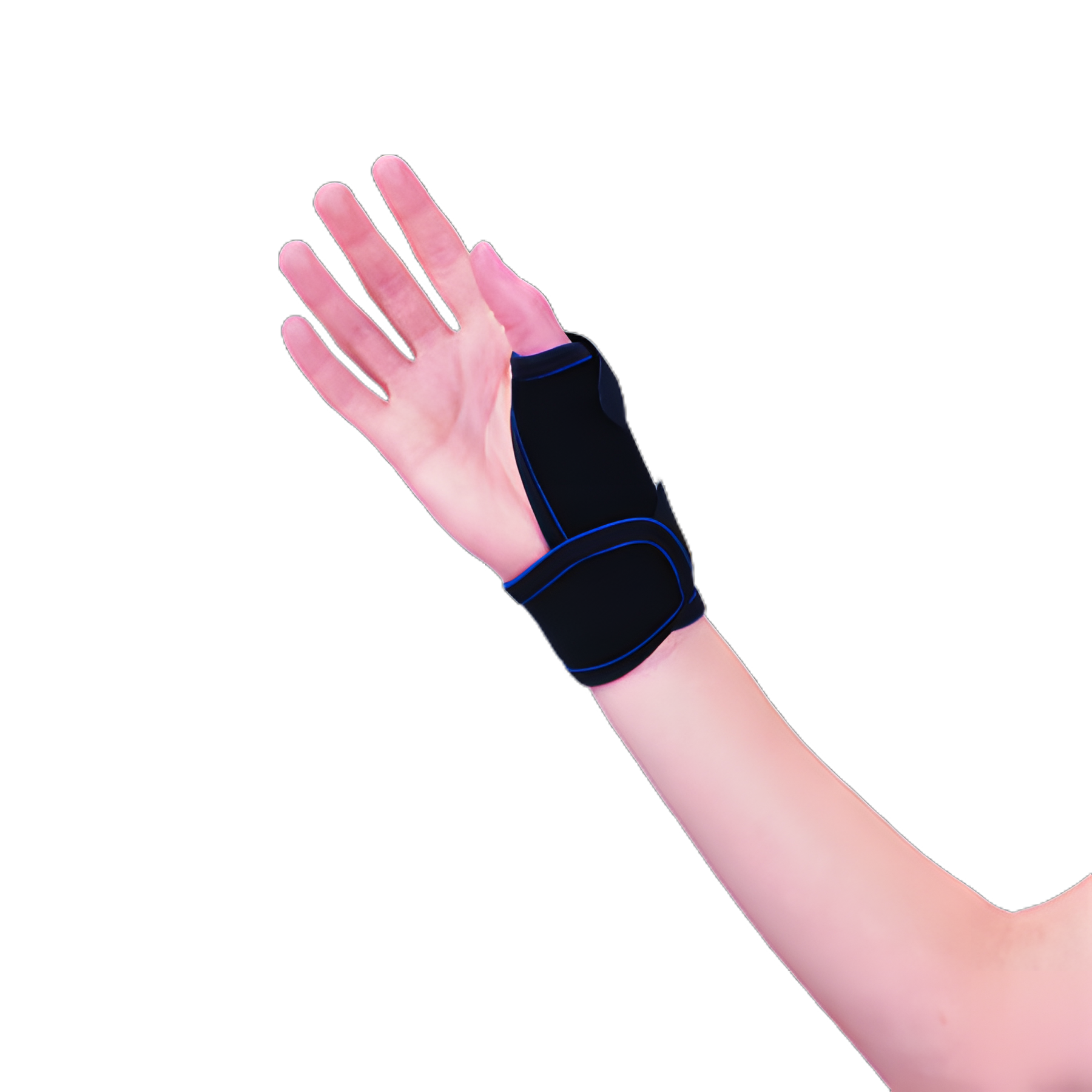 Thumb Support Thermo-Form Medium Hook and Loop Closure Left Hand Black