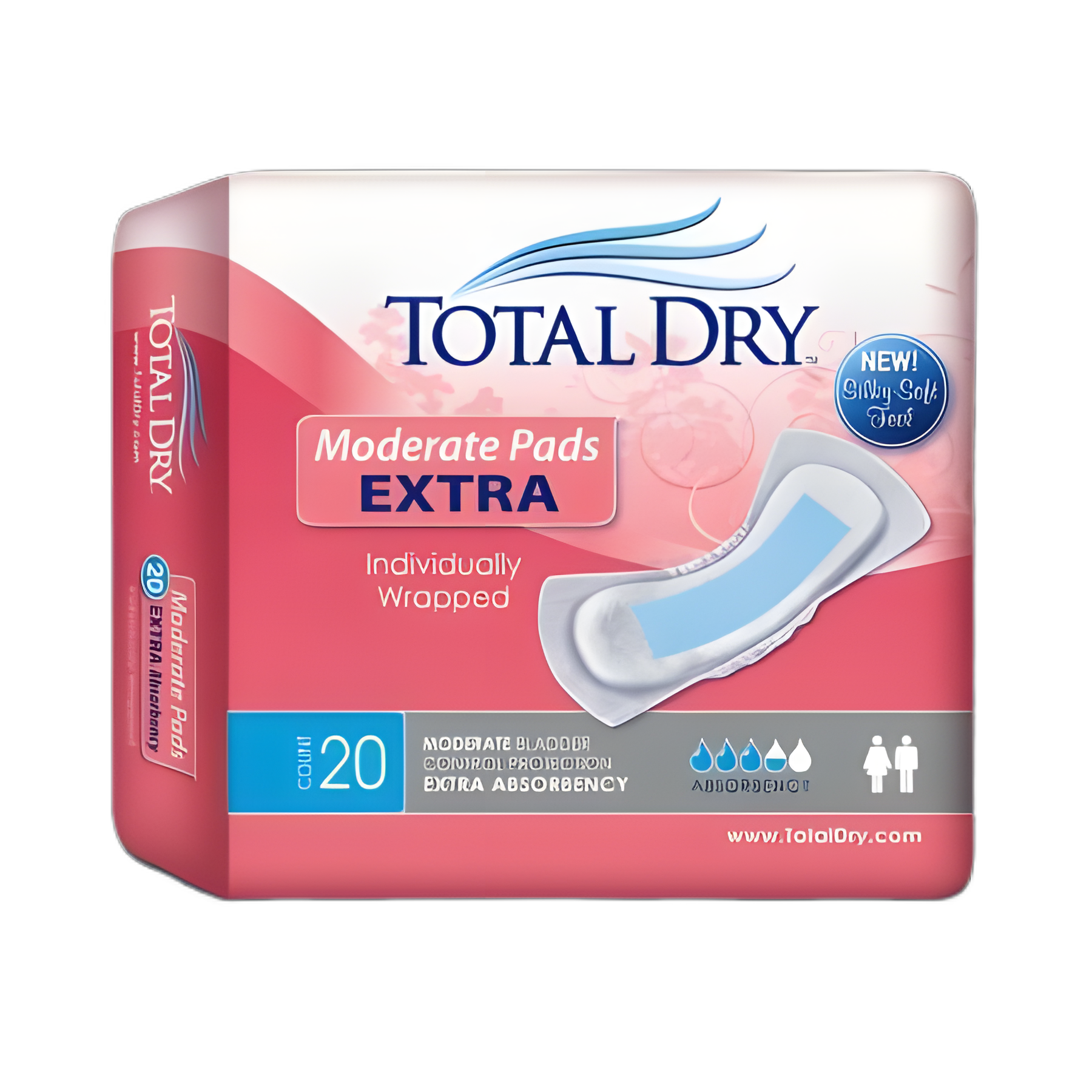 Bladder Control Pad TotalDry™ 11 Inch Length Moderate Absorbency Polymer Core Regular - SP1562