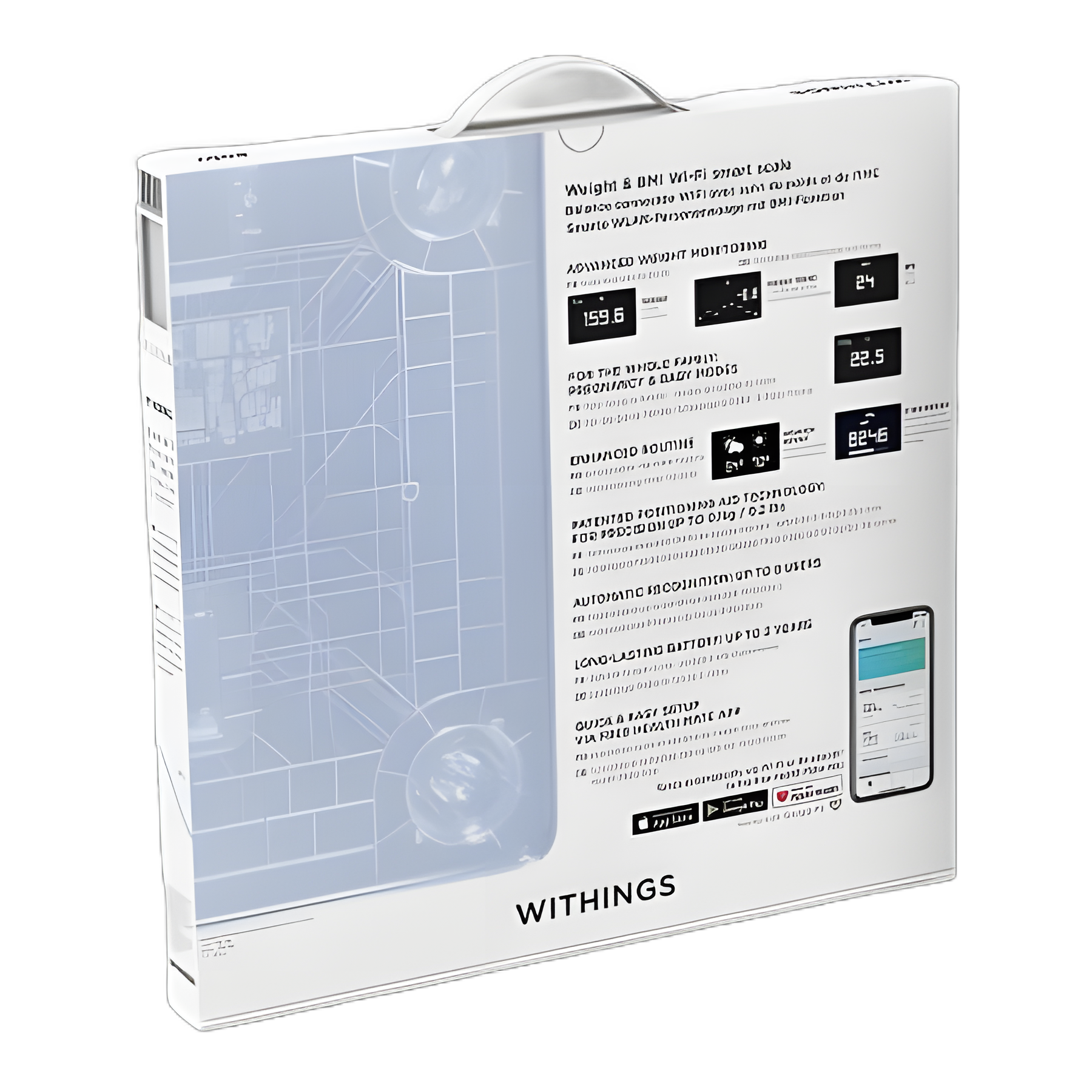 Smart Body Composition Analyzer Step On Withings LCD Display 5 -> 200kg (9 -> 440lb) White