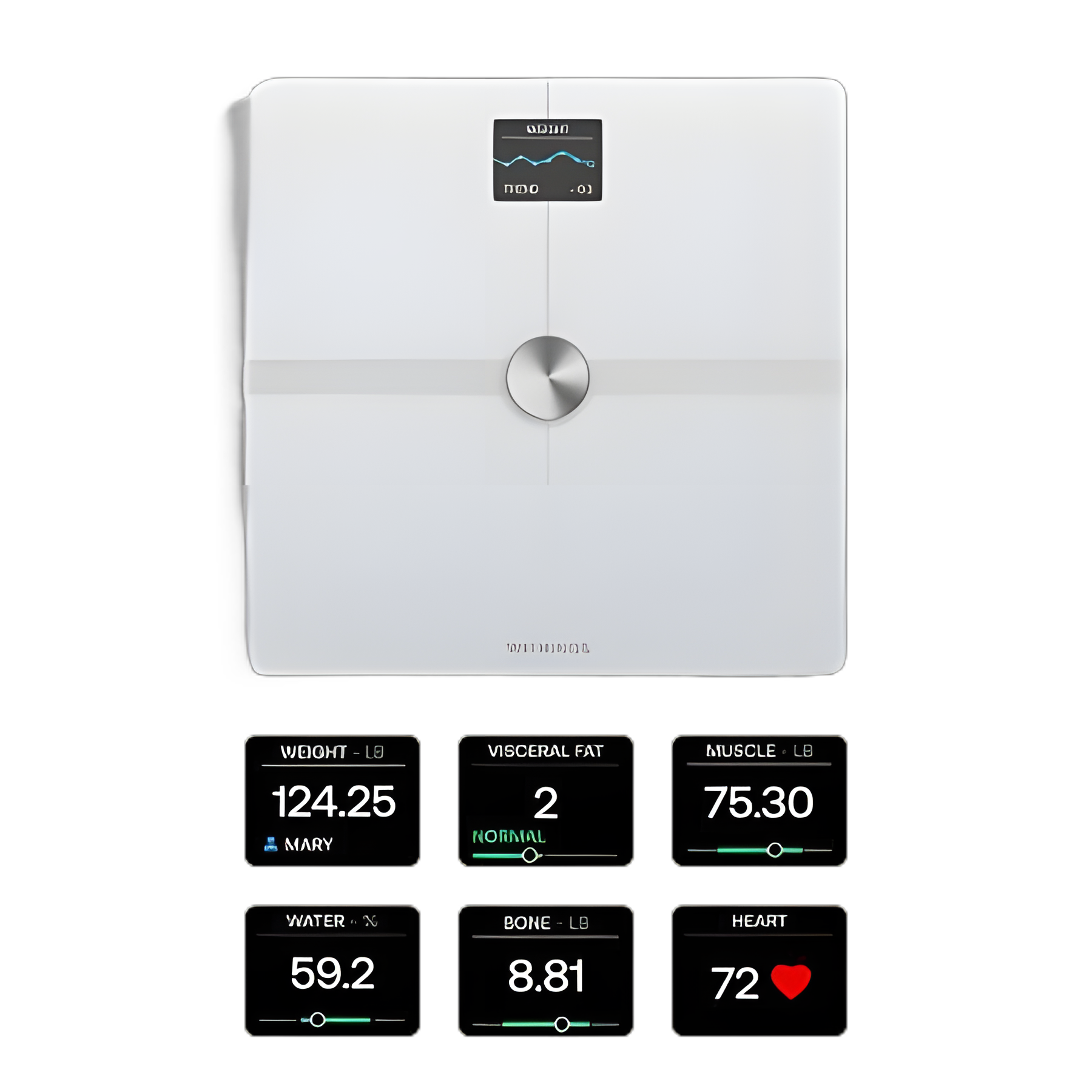 Smart Body Composition Analyzer Step On Withings LCD Display 5 -> 200kg (9 -> 440lb) White