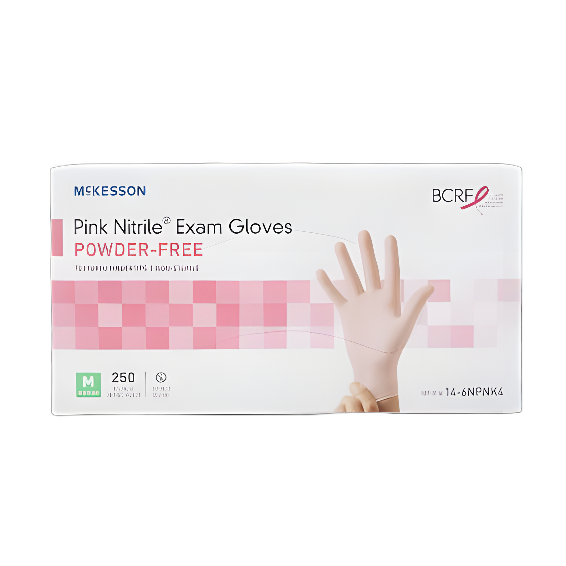 McKesson Pink Nitrile Medium Exam Gloves - Support Breast Cancer Awareness