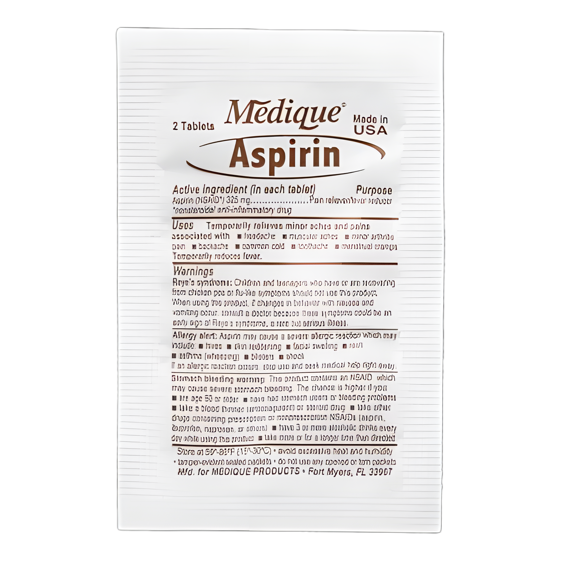 Pain Relief 325 mg Strength Aspirin Tablet 24 per Box