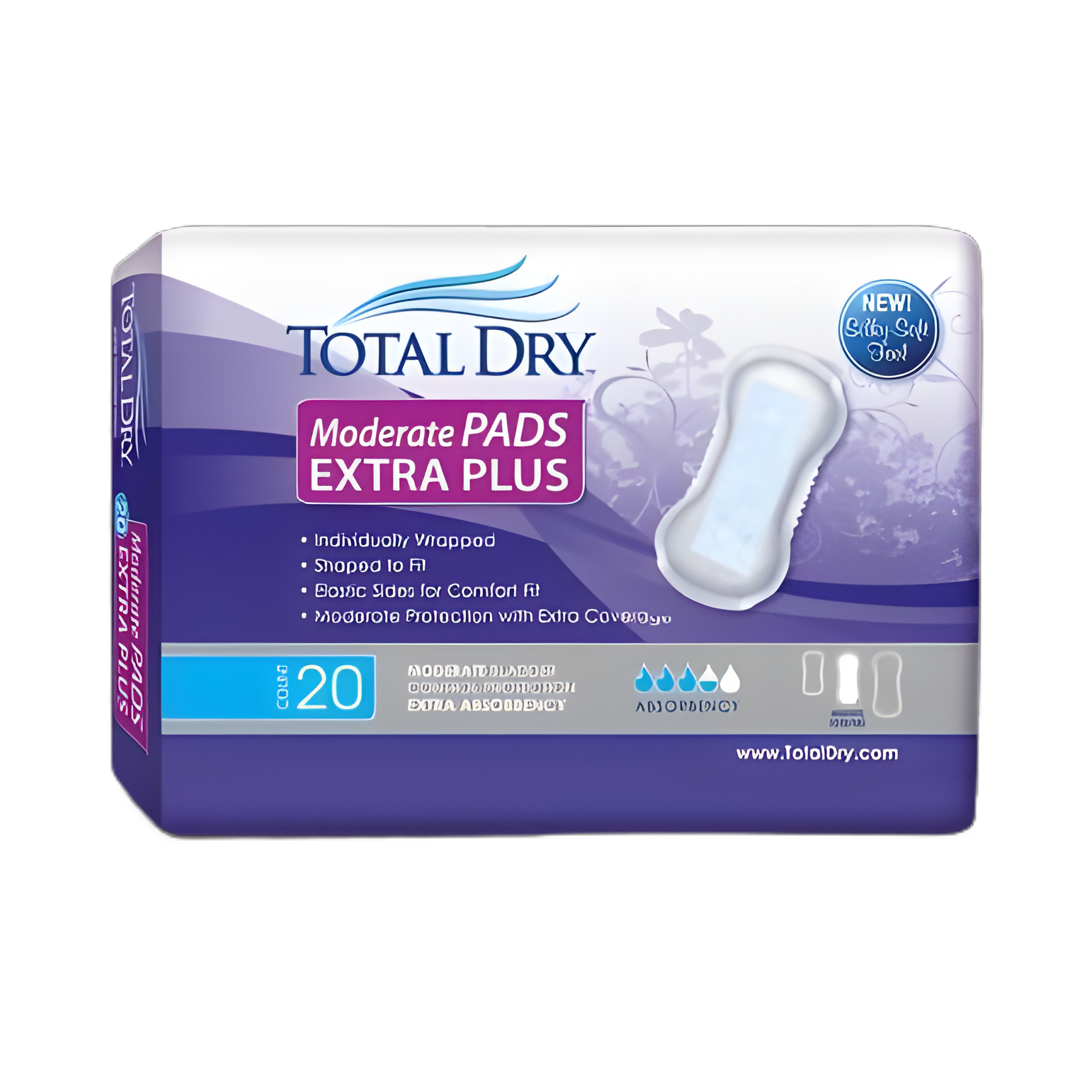 Bladder Control Pad TotalDry™ 13-3/4 Inch Length Moderate Absorbency Polymer Core Regular - SP1563
