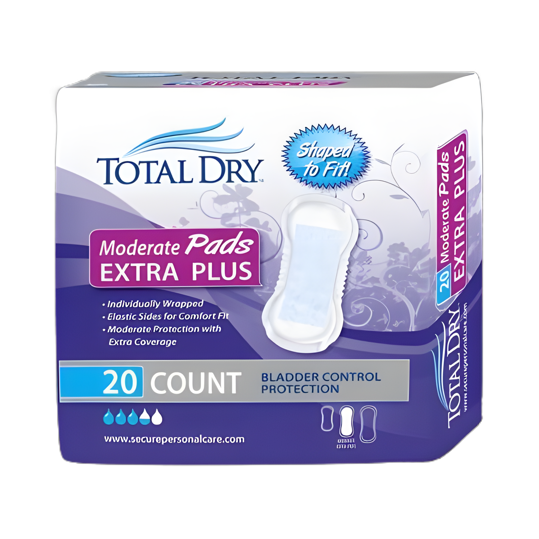 Bladder Control Pad TotalDry™ 13-3/4 Inch Length Moderate Absorbency Polymer Core Regular - SP1563