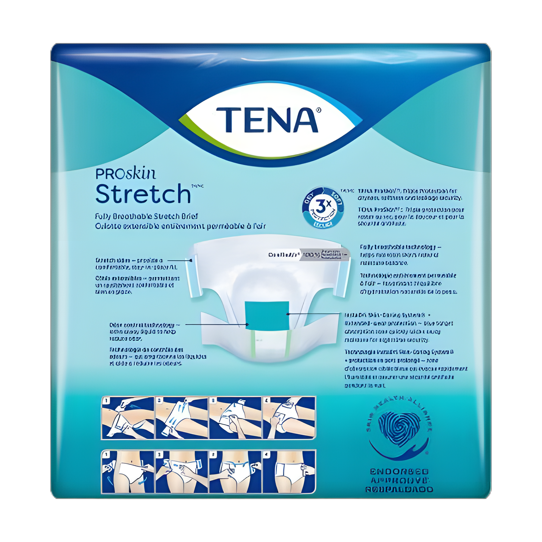Unisex Adult Incontinence Brief TENA ProSkin Stretch™ Super Large / X-Large Disposable Heavy Absorbency