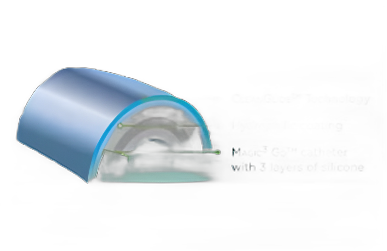 Magic3® 12 Fr. Coude Tip Hydrophilic Silicone Catheter - Bard 50812G