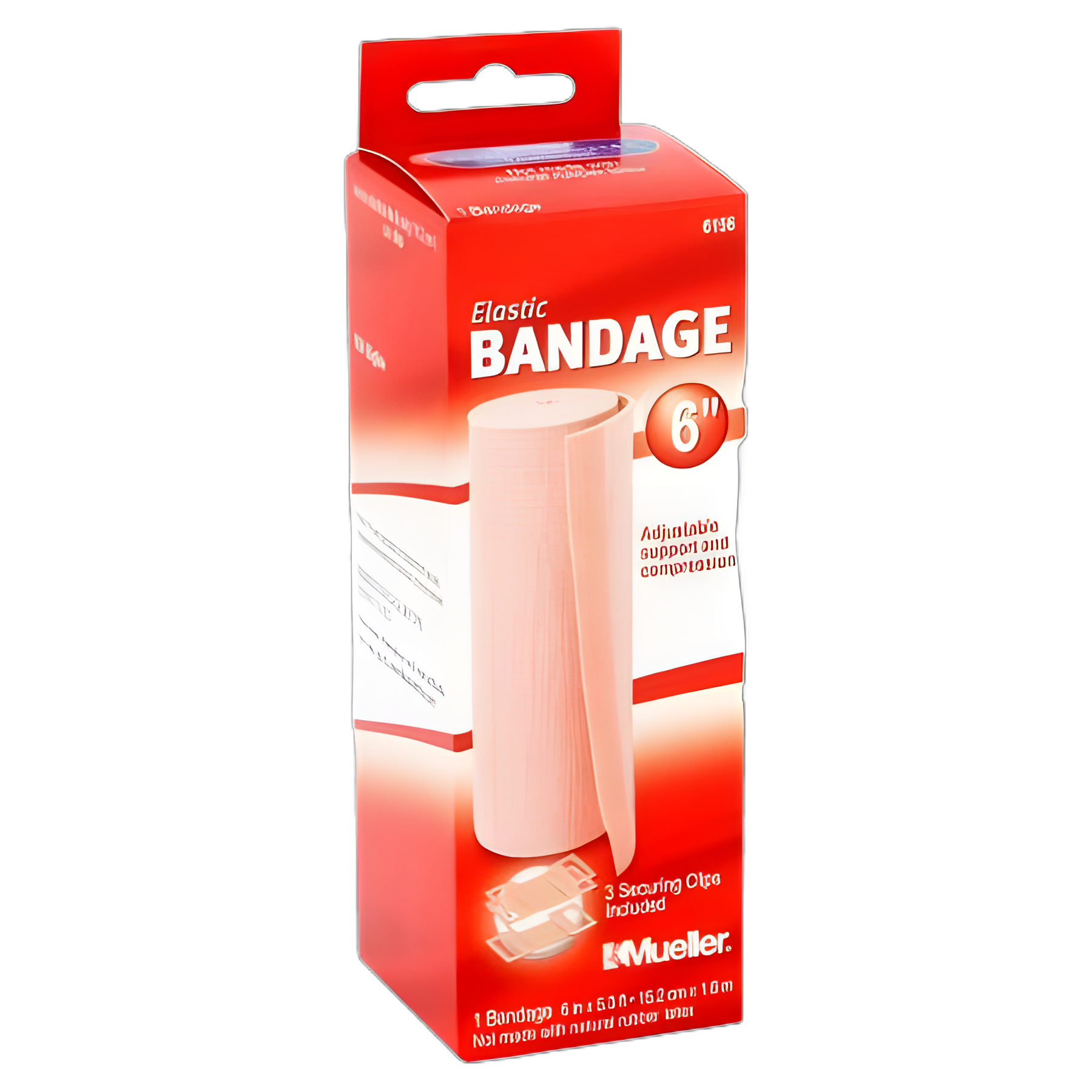 Elastic Bandage Mueller® 6 Inch X 5.3 Foot Clip Detached Closure Beige NonSterile Standard Compression