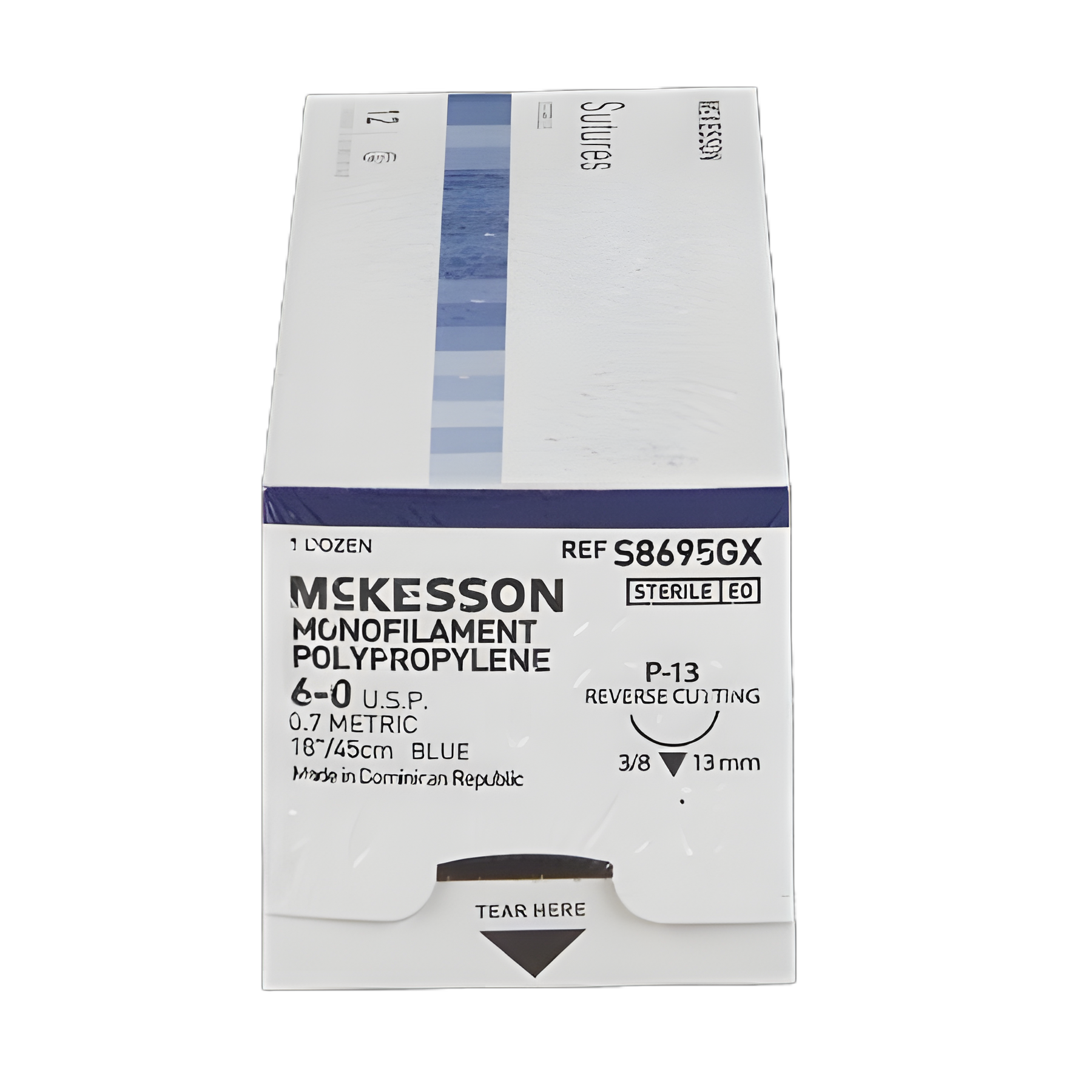 McKesson 6-0 Polypropylene Non-Absorbable Suture with Needle