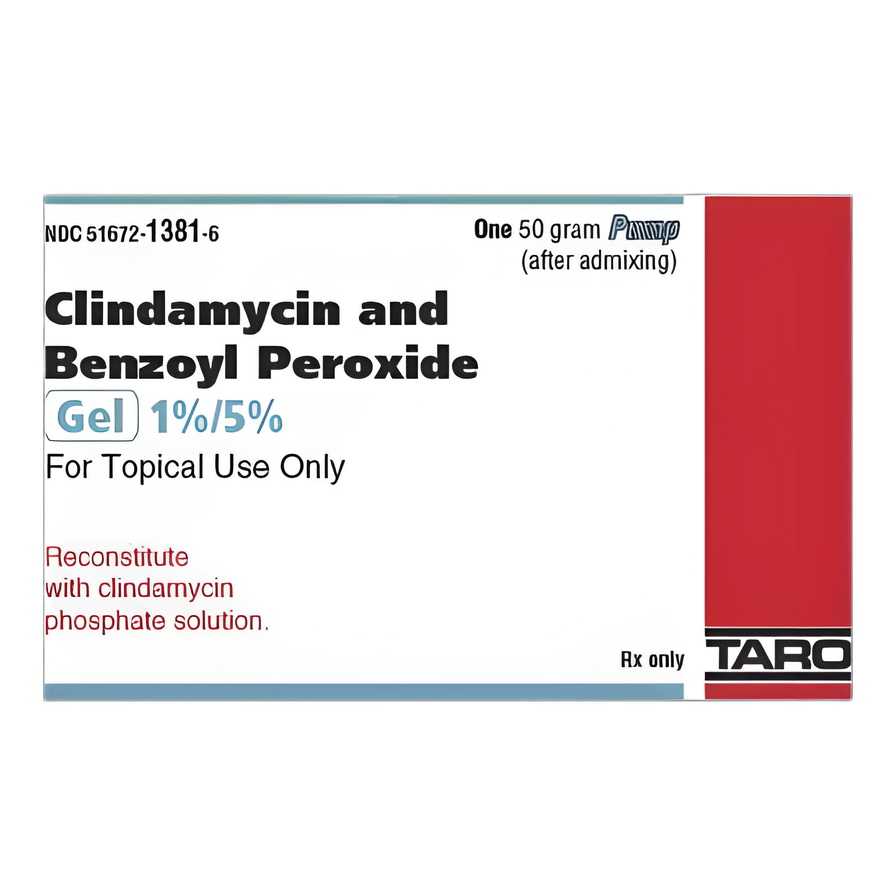 Clindamycin Phosphate/Benzoyl Peroxide 1%-5% Gel Pump, 50g - Taro