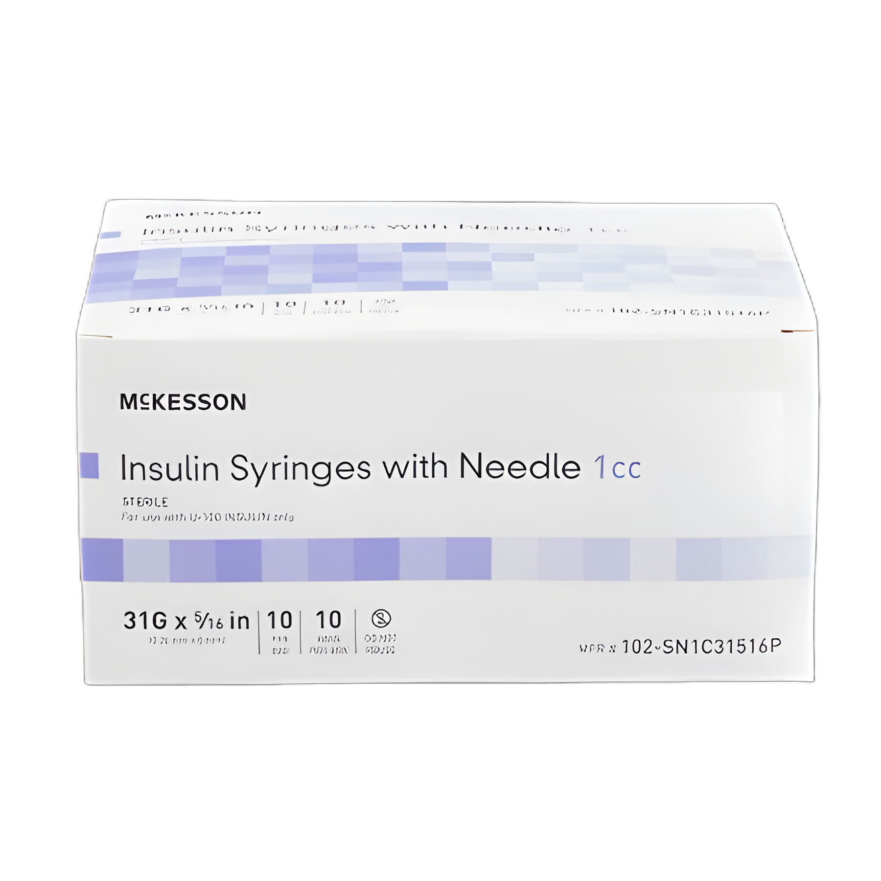 Standard Insulin Syringe with Needle McKesson 1 mL 5/16 Inch 31 Gauge NonSafety Ultra Thin Wall