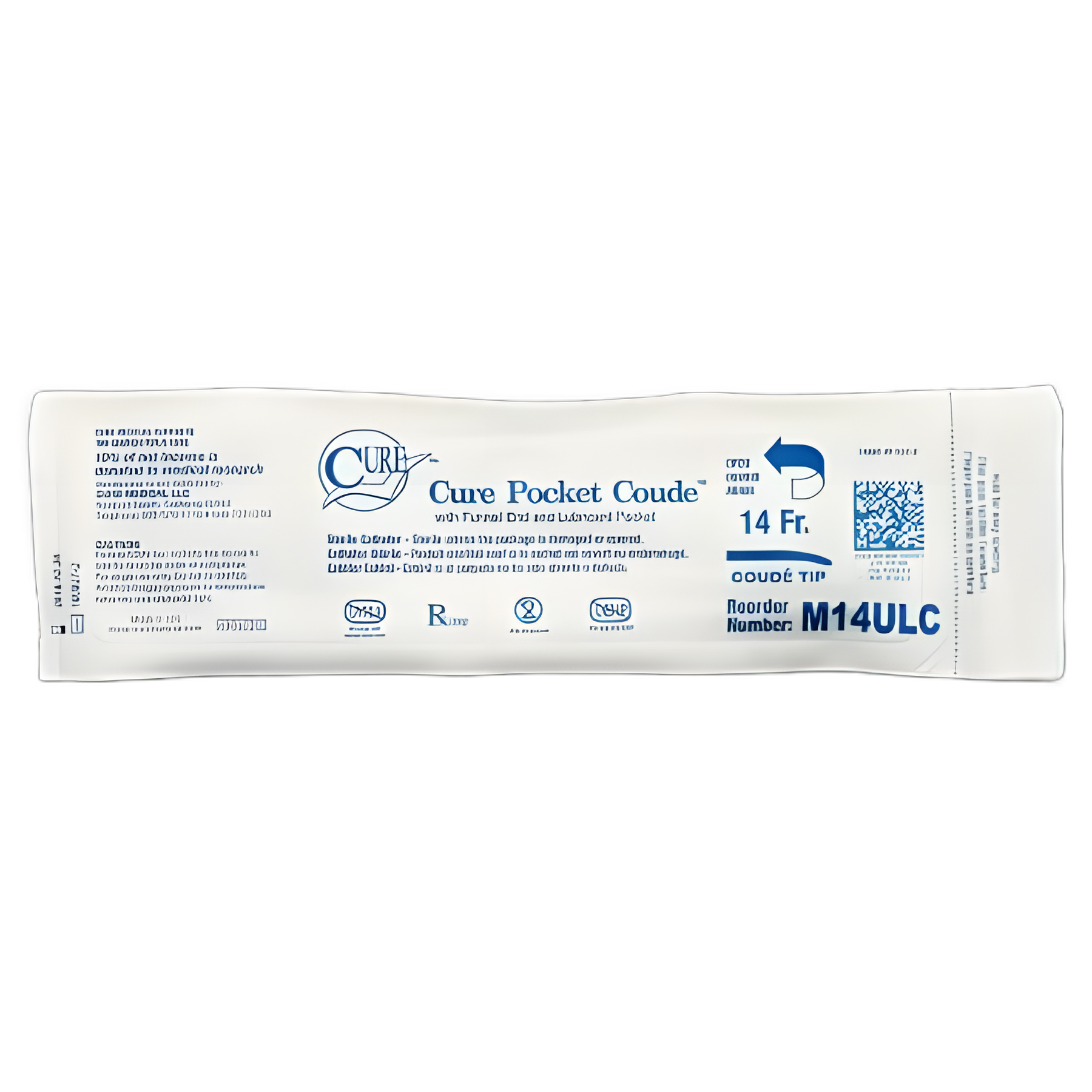 Cure Medical 14Fr 16" Coude Tip Catheter - DEHP/BPA/Latex-Free