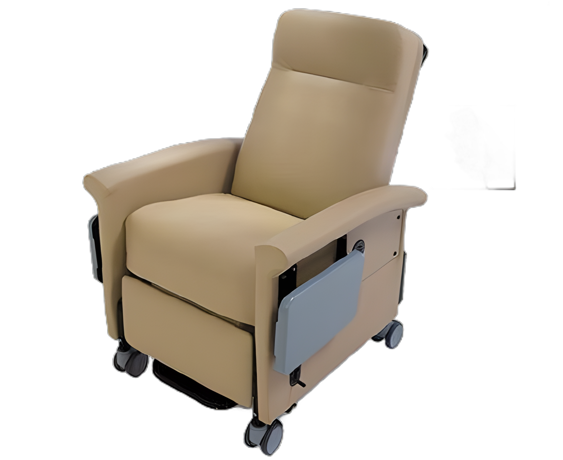 Ascent 65 Series Medical Transport Power Recliner with Natural Vinyl and 4 Inch Casters