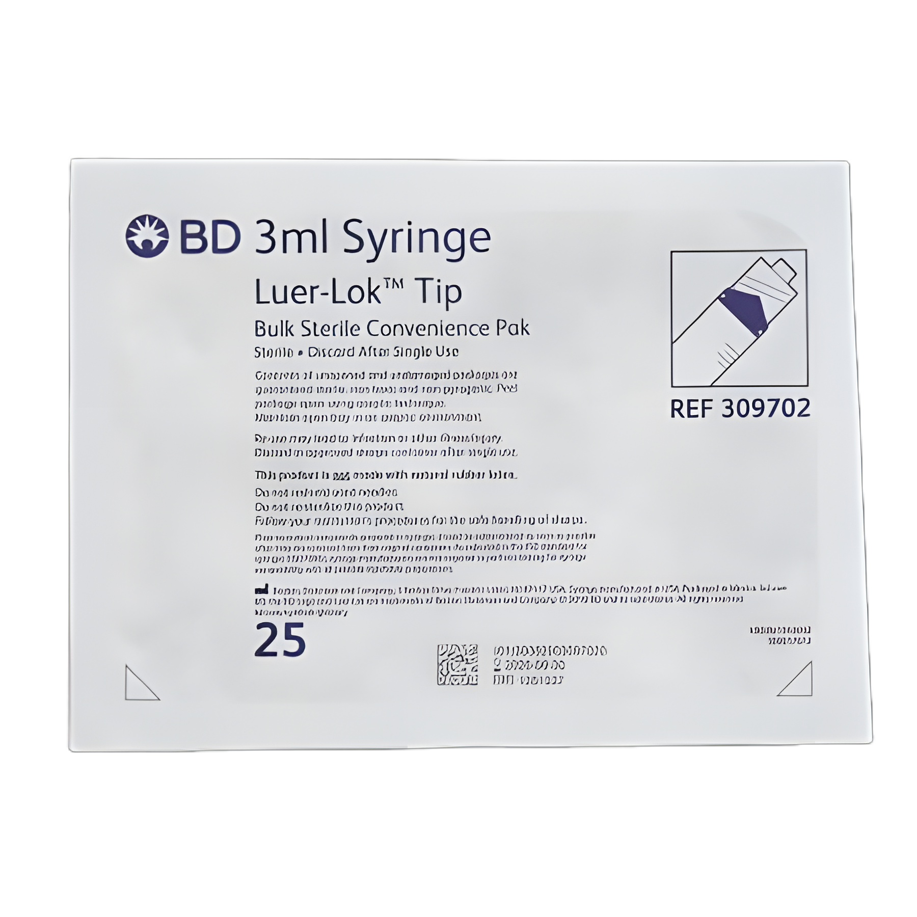 Pharmacy Tray BD™ 3 mL Luer Slip Tip Without Safety