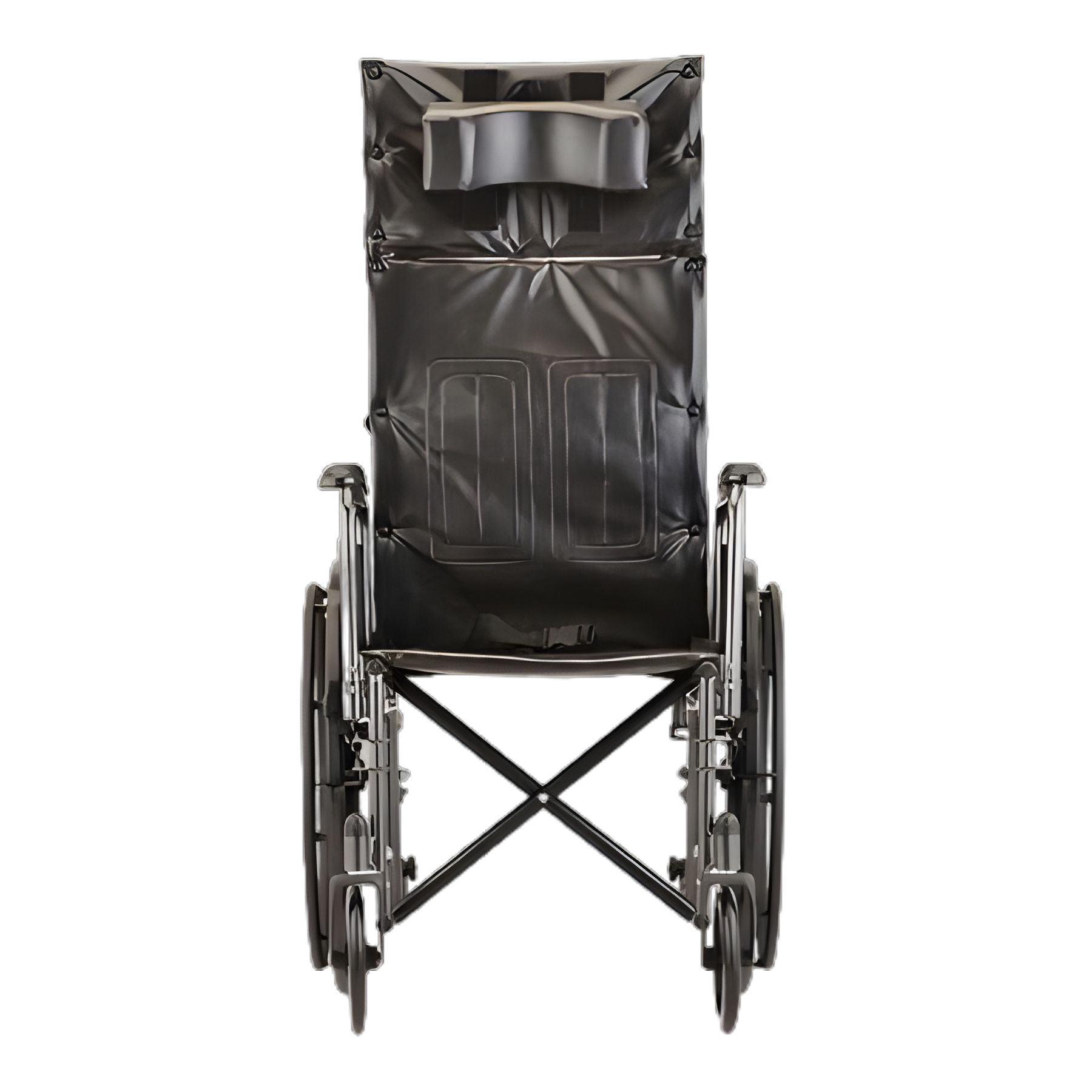 Reclining Wheelchair Nova Full Length Arm Elevating Legrest Black Upholstery 18 Inch Seat Width Adult 300 lbs. Weight Capacity