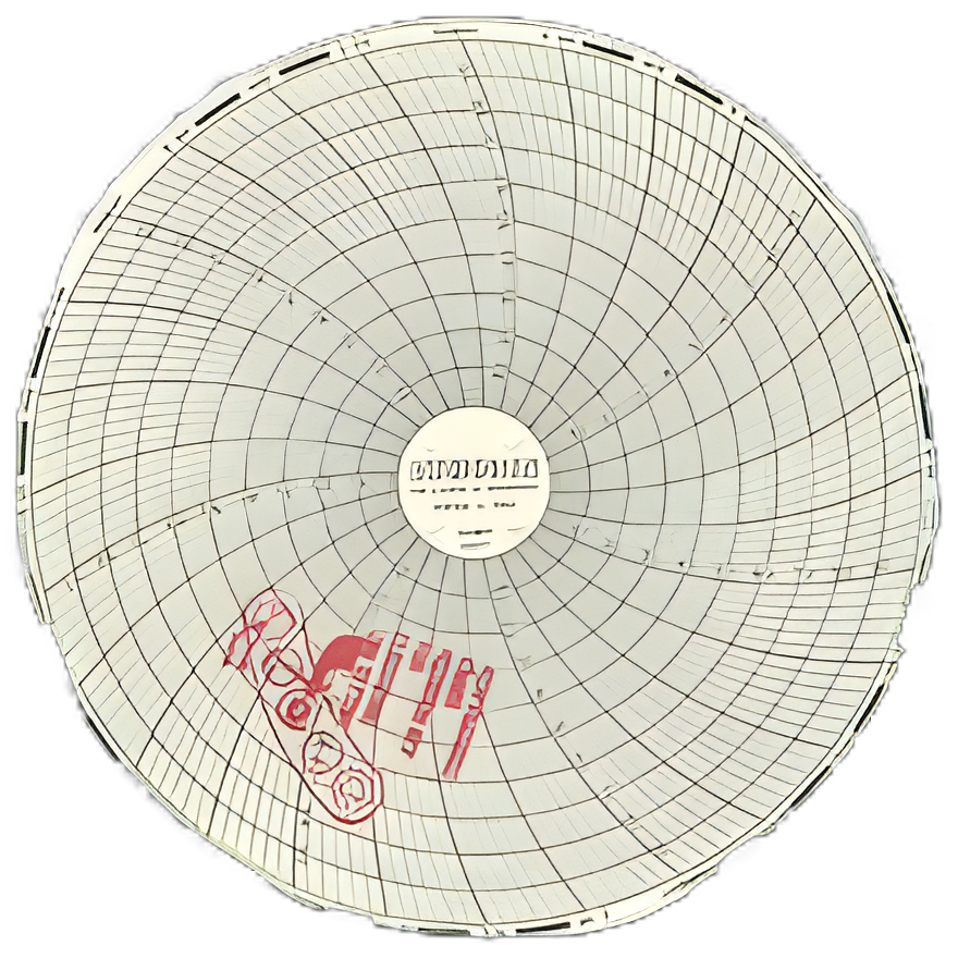 7-Day Temperature Recording Chart Dickson™ Pressure Sensitive Paper 6 Inch Diameter Gray Grid - 1507482