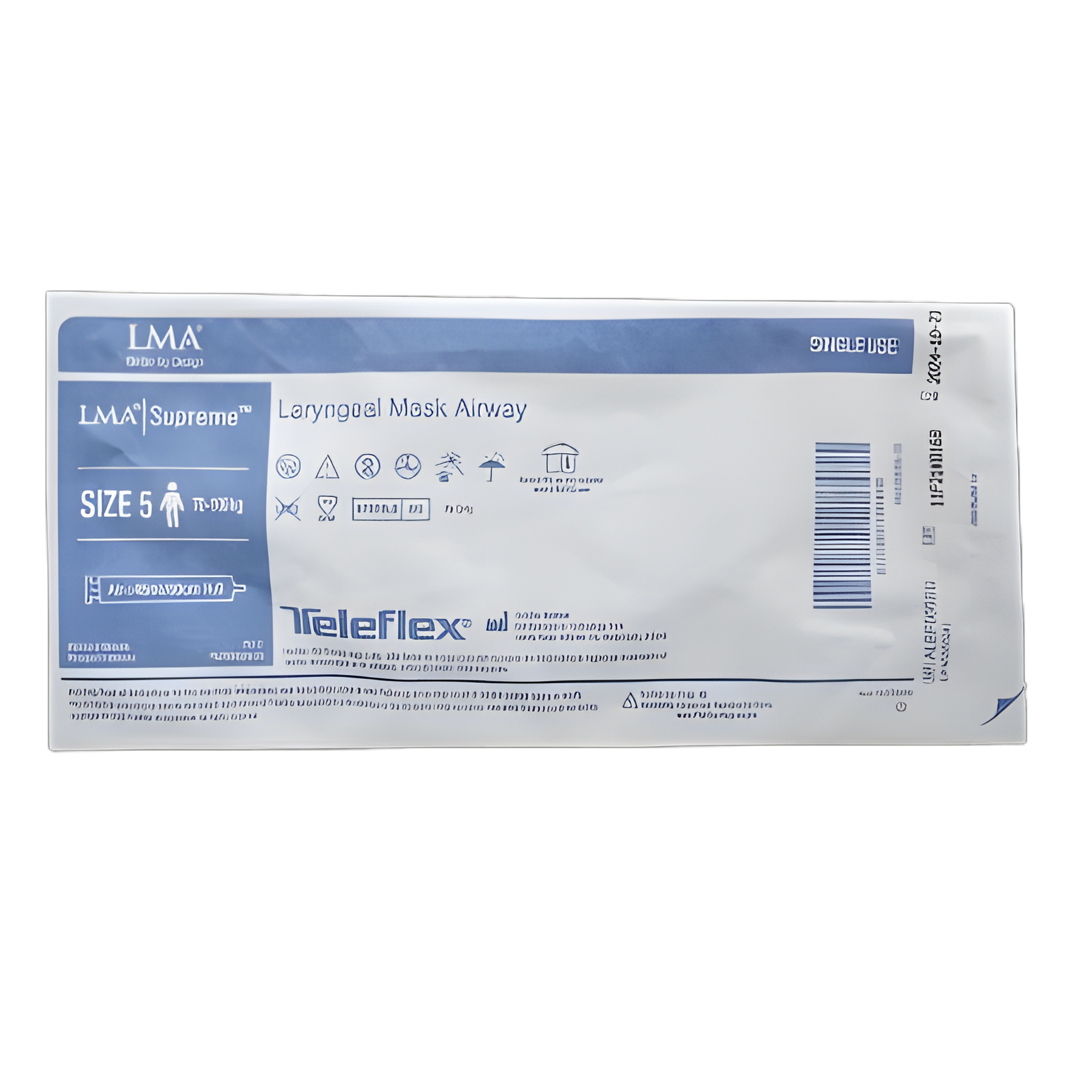 Curved Laryngeal Mask LMA® Supreme™ 45 mL Cuff Size 5 Single Patient Use