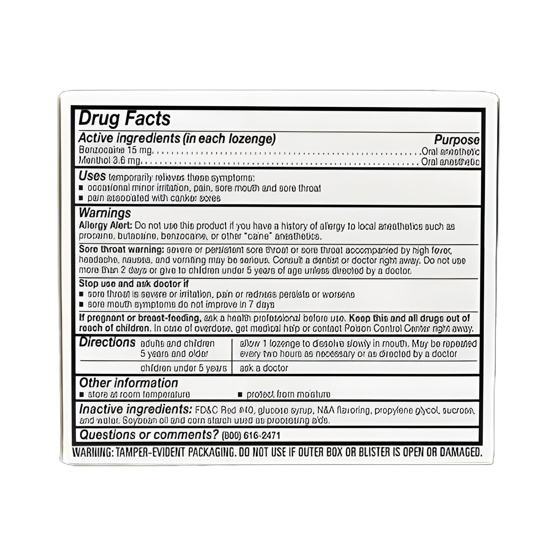 Sore Throat Relief Major® 15 mg - 4 mg Strength Lozenge 18 per Box