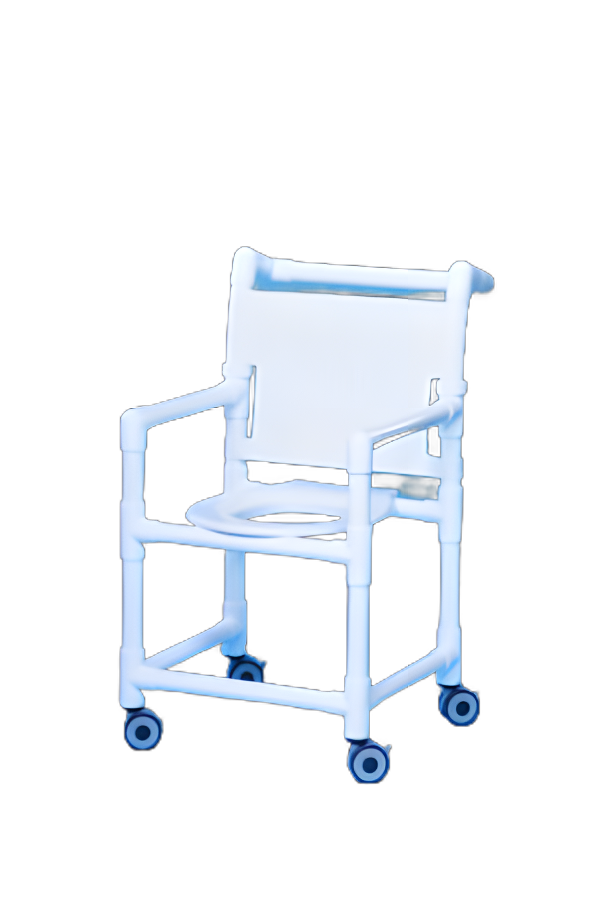 Shower Chair Original Fixed Arms PVC Frame Mesh Backrest 17-1/4 Inch Seat Width 300 lbs. Weight Capacity - SC9100 - 1