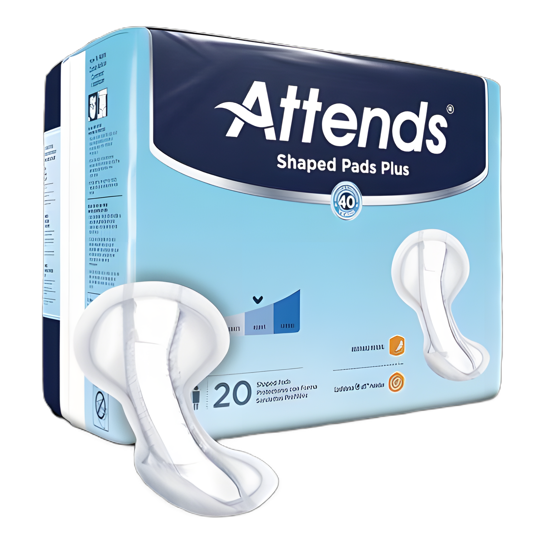 Attends® Shaped Pads Super Plus - Heavy Absorbency Bladder Control Pad 12 X 25-1/2 Inch for Severe Incontinence
