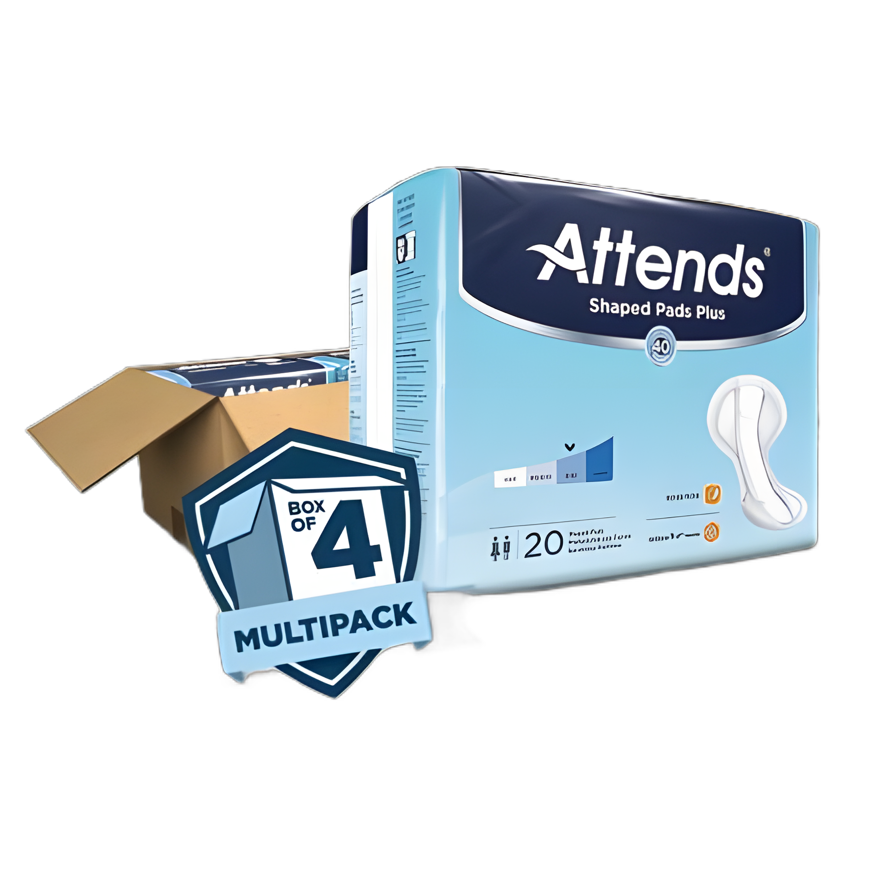 Attends® Shaped Pads Super Plus - Heavy Absorbency Bladder Control Pad 12 X 25-1/2 Inch for Severe Incontinence