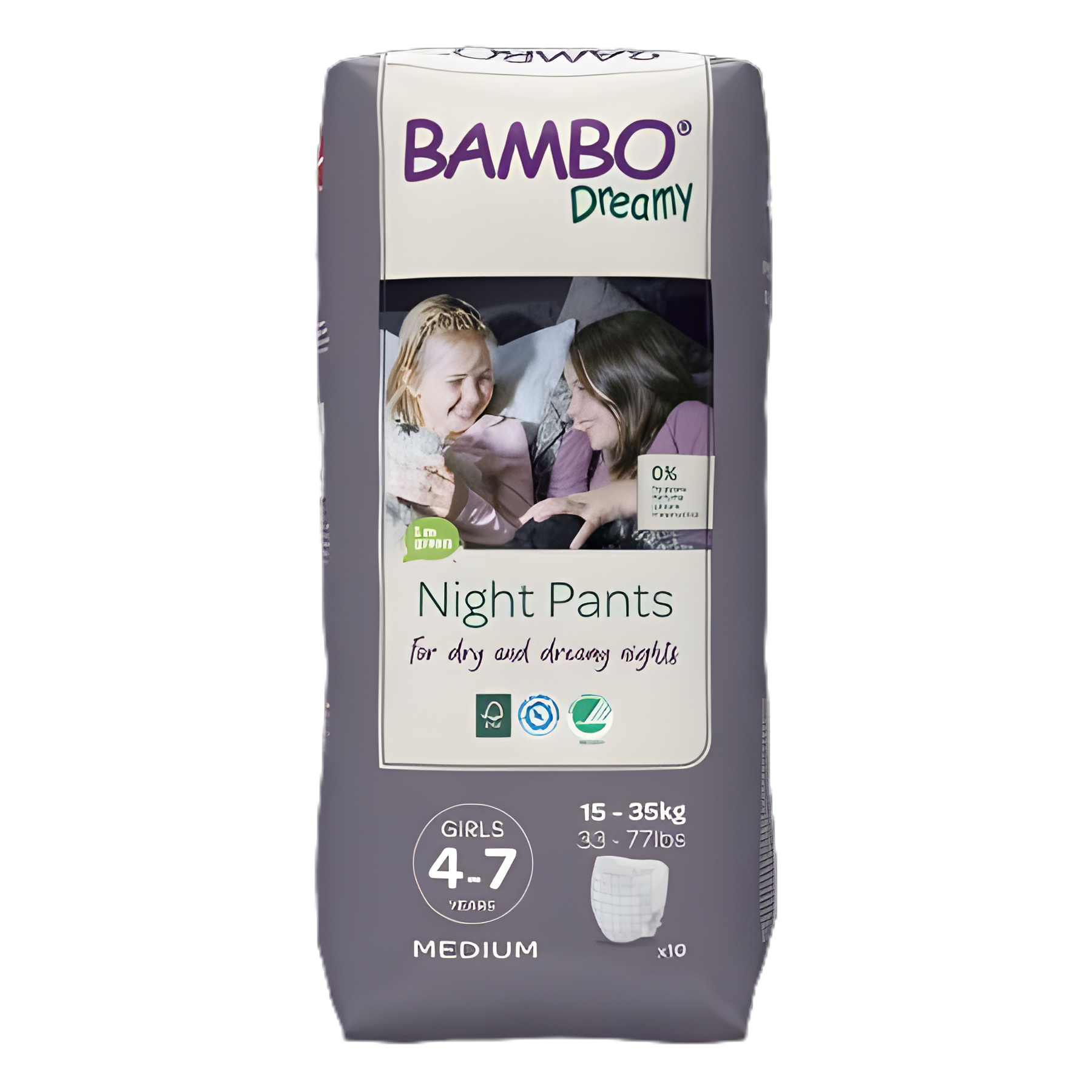 Female Youth Training Pants Bambo® Dreamy Pull On with Tear Away Seams Size 4 to 7 Years Disposable Heavy Absorbency