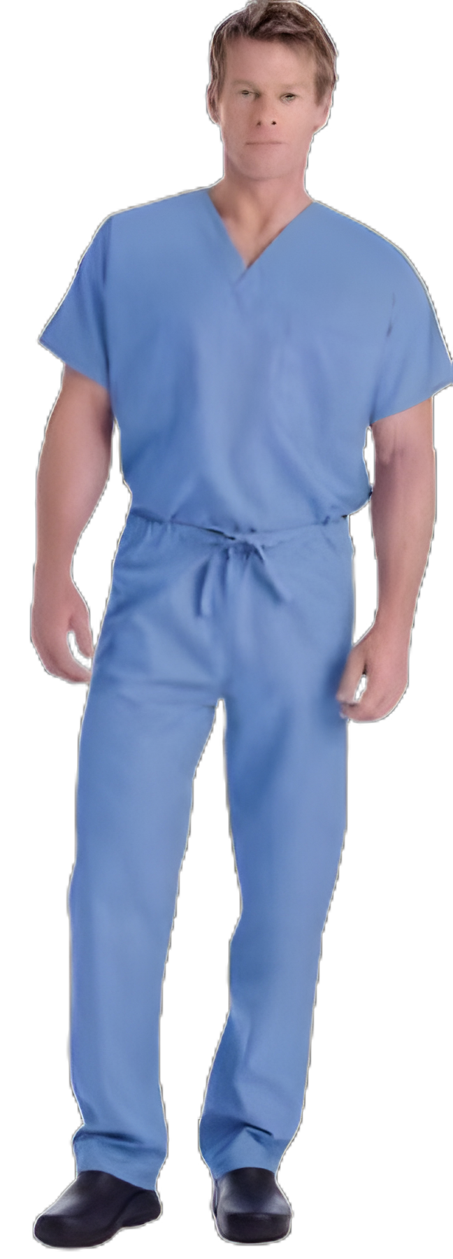 Scrub Shirt 2X-Large Navy Blue 2 Pockets Short Sleeve Unisex - 7502BNPXXL