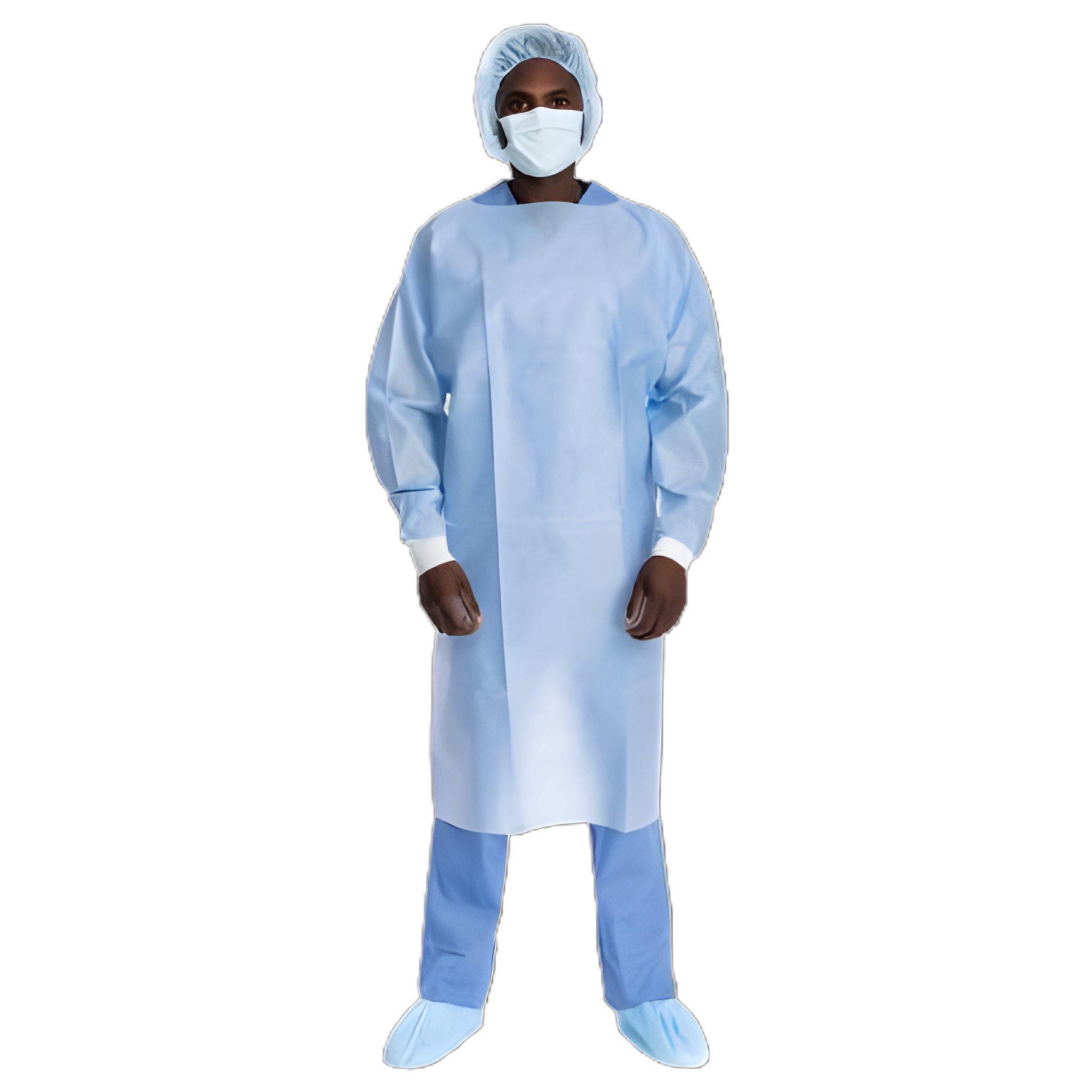 Protective Procedure Gown Halyard One Size Fits Most Blue NonSterile Not Rated Disposable