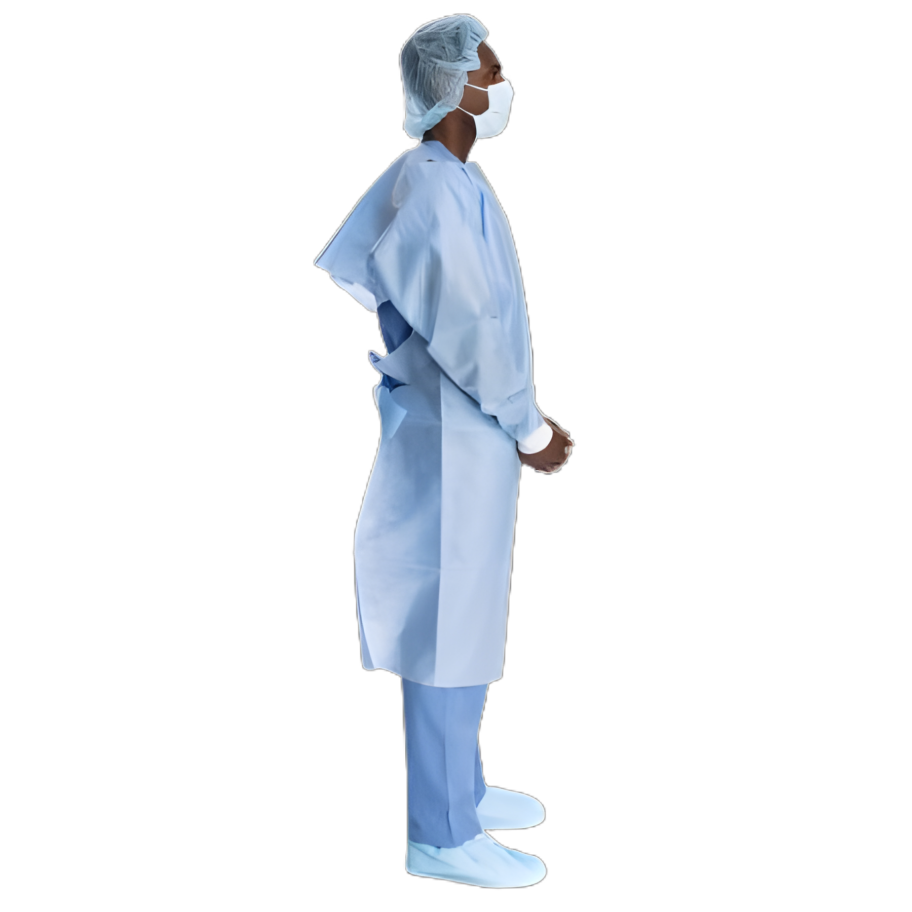 Protective Procedure Gown Halyard One Size Fits Most Blue NonSterile Not Rated Disposable