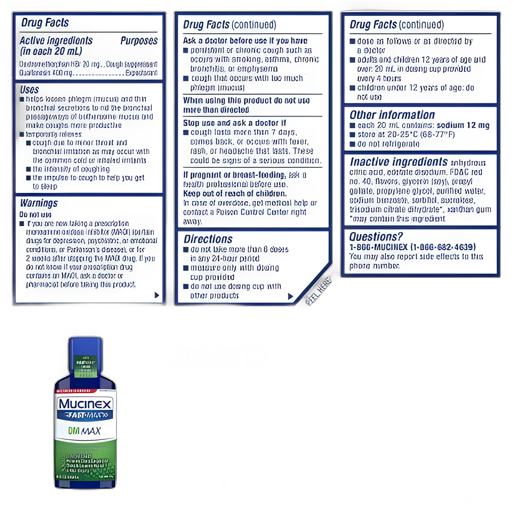 Cold and Cough Relief Mucinex® Fast-Max™ DM Max 400 mg - 20 mg / 20 mL Strength Liquid 6 oz.
