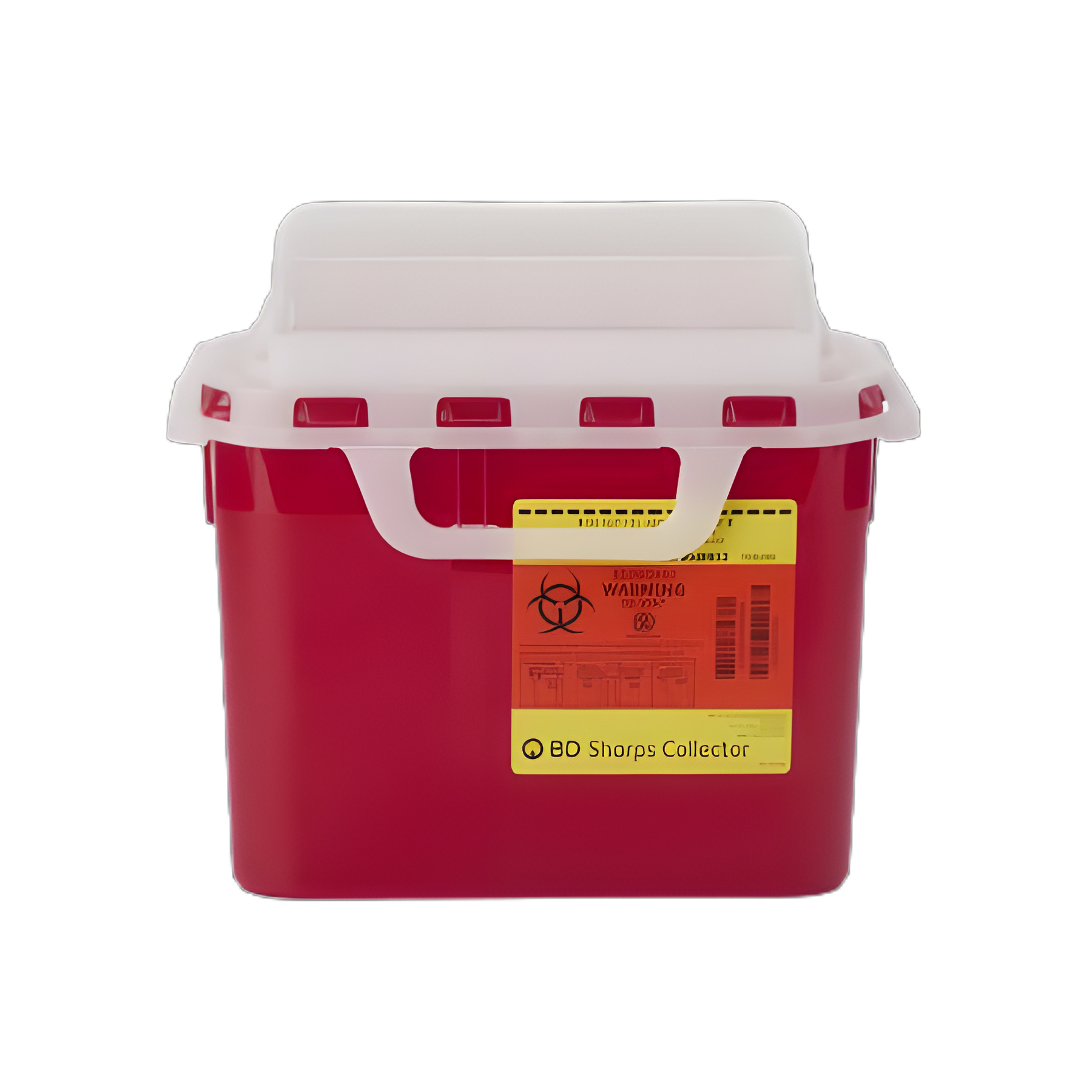 Sharps Container BD™ Red Base 12 H X 12 W X 4-4/5 D Inch Horizontal Entry 1.35 Gallon - 305426