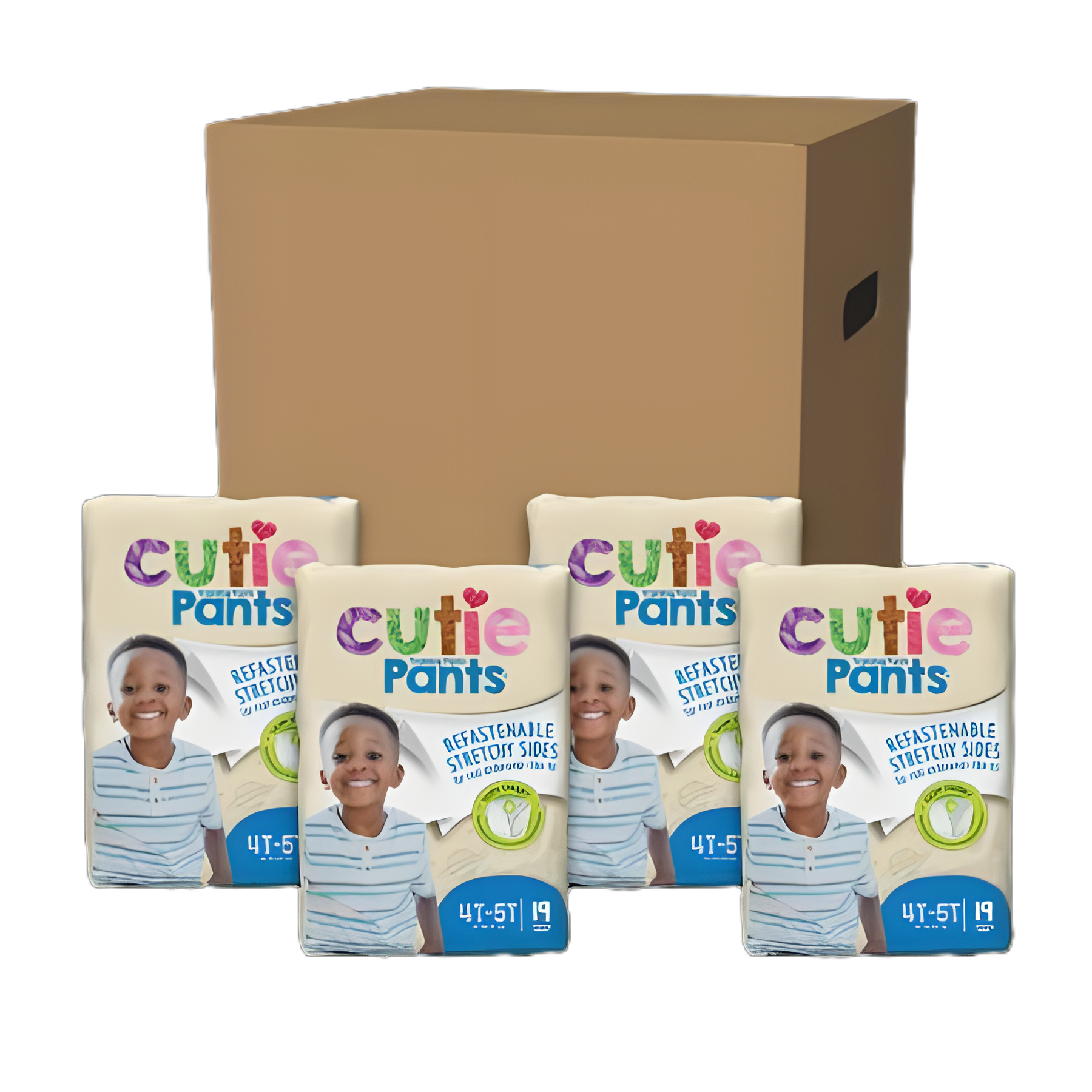 Male Toddler Training Pants Cutie Pants® Pull On with Tear Away Seams Size 4T to 5T Disposable Heavy Absorbency