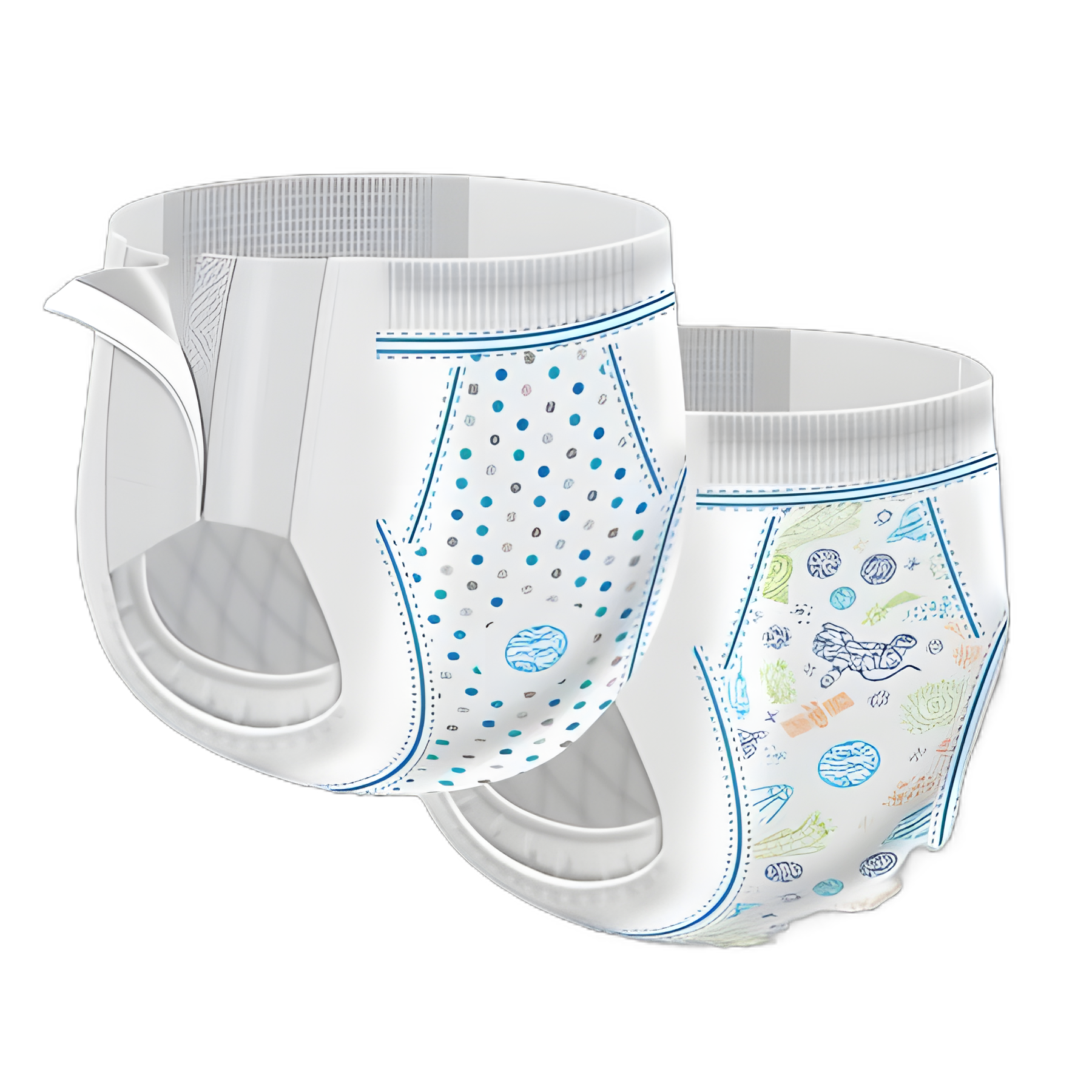 Male Toddler Training Pants Cutie Pants® Pull On with Tear Away Seams Size 4T to 5T Disposable Heavy Absorbency