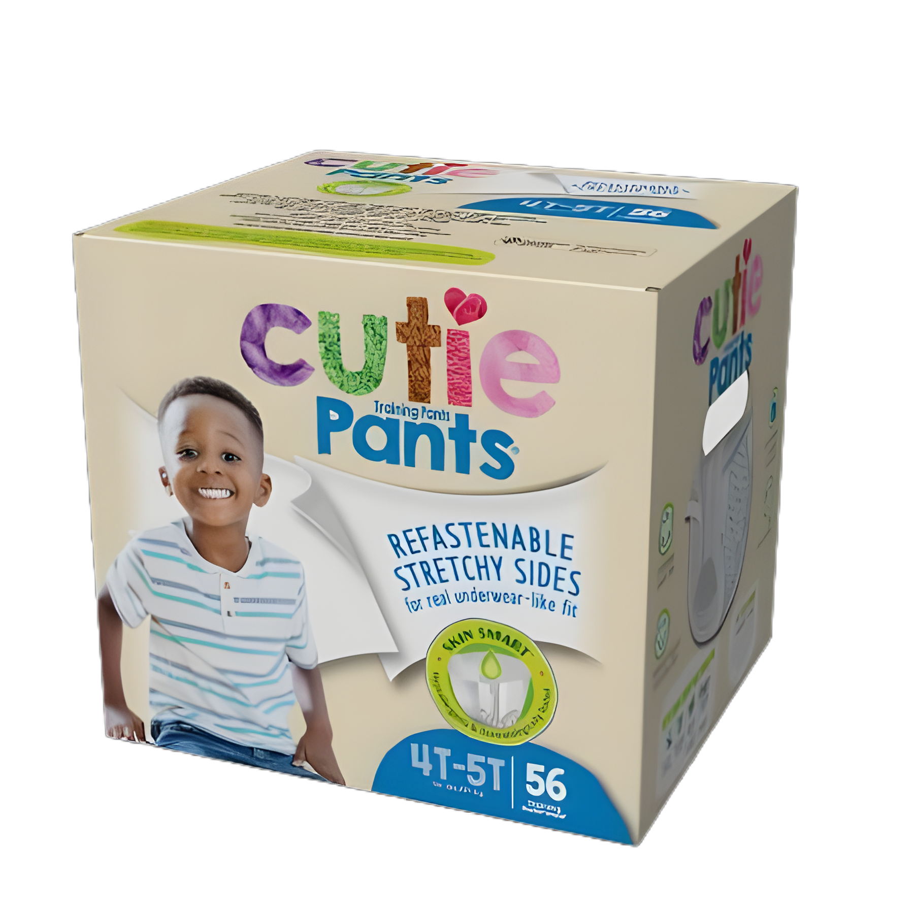 Male Toddler Training Pants Cutie Pants® Pull On with Tear Away Seams Size 4T to 5T Disposable Heavy Absorbency