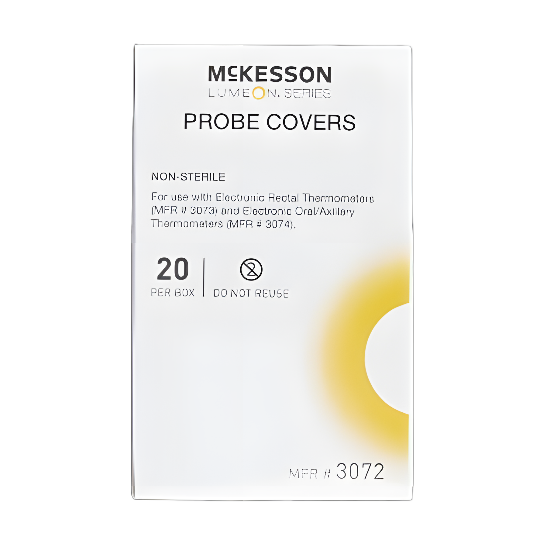 Axillary / Oral / Rectal Thermometer Probe Cover McKesson LUMEON™ For use with LUMEON® Oral / Axillary and Rectal Electronic Thermometers 500 per Box