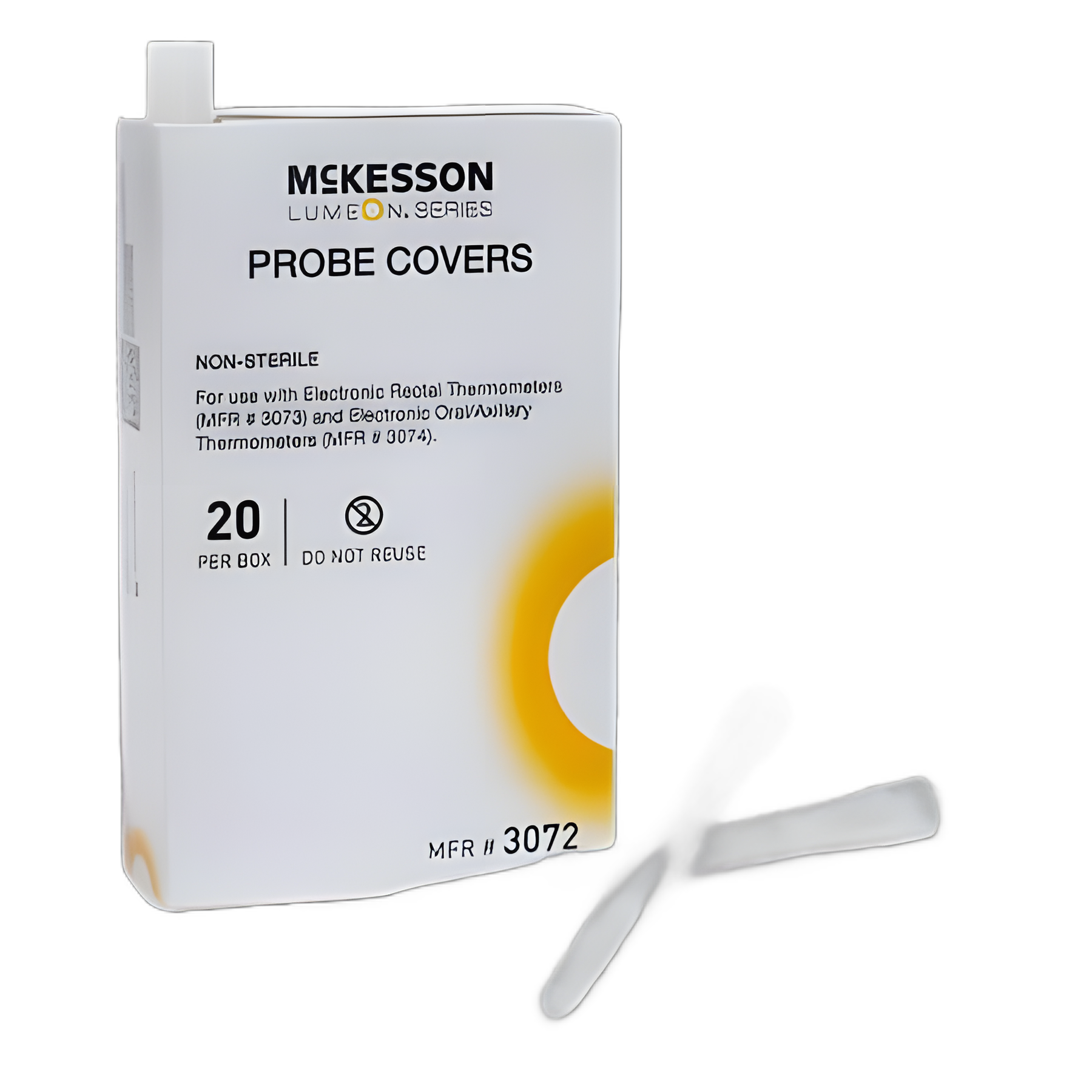 Axillary / Oral / Rectal Thermometer Probe Cover McKesson LUMEON™ For use with LUMEON® Oral / Axillary and Rectal Electronic Thermometers 500 per Box