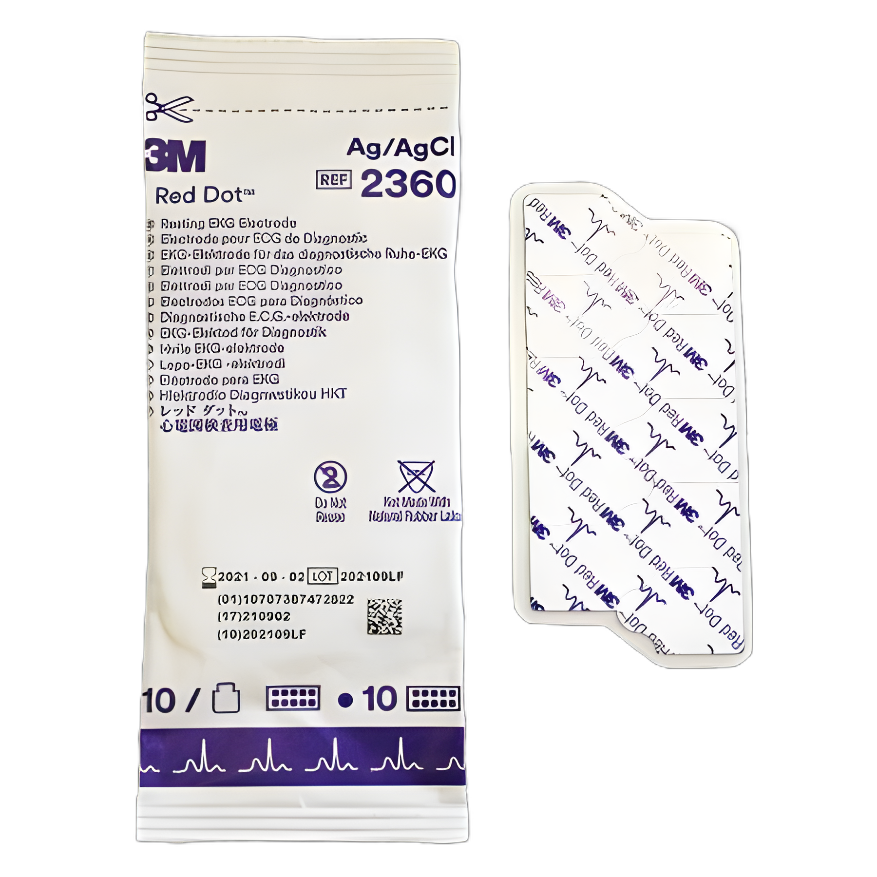 ECG Resting Electrode Radiolucent Tab Connector 10 per Pack