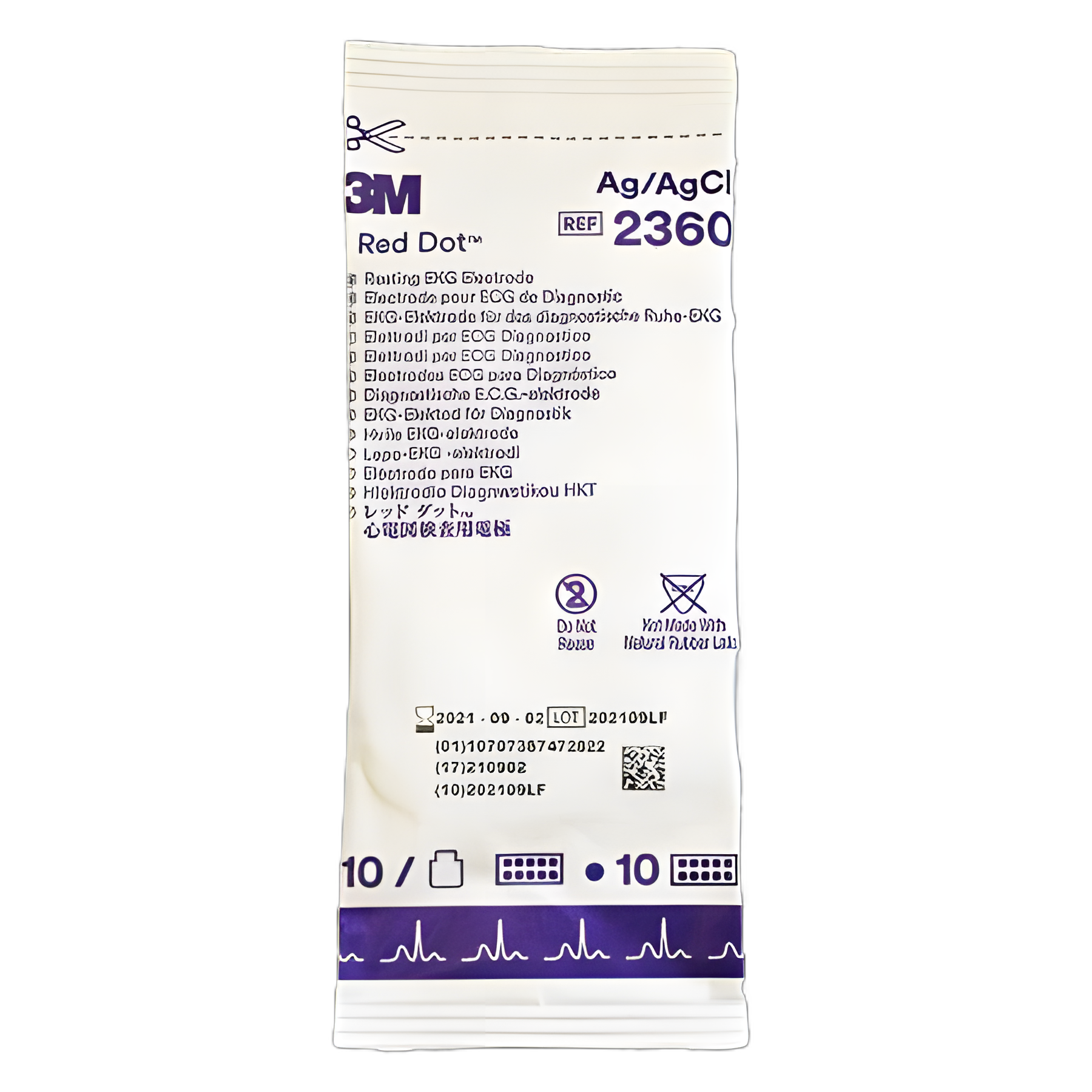 ECG Resting Electrode Radiolucent Tab Connector 10 per Pack