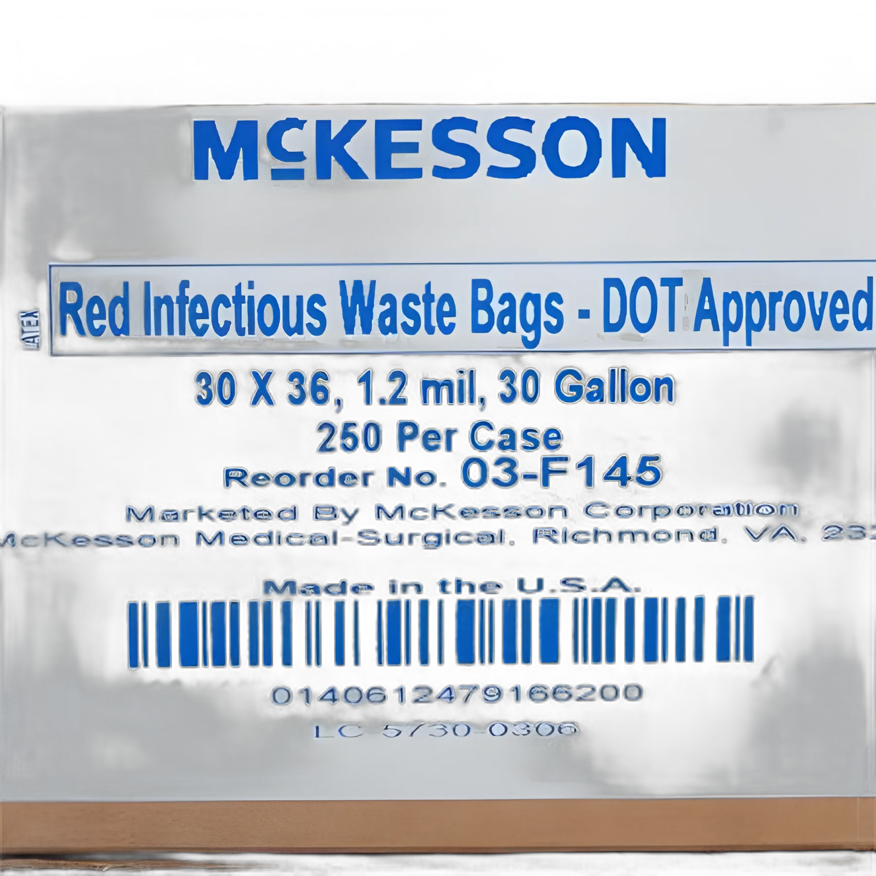 Infectious Waste Bag McKesson 30 gal. Red Bag Polyethylene 30 X 36 Inch