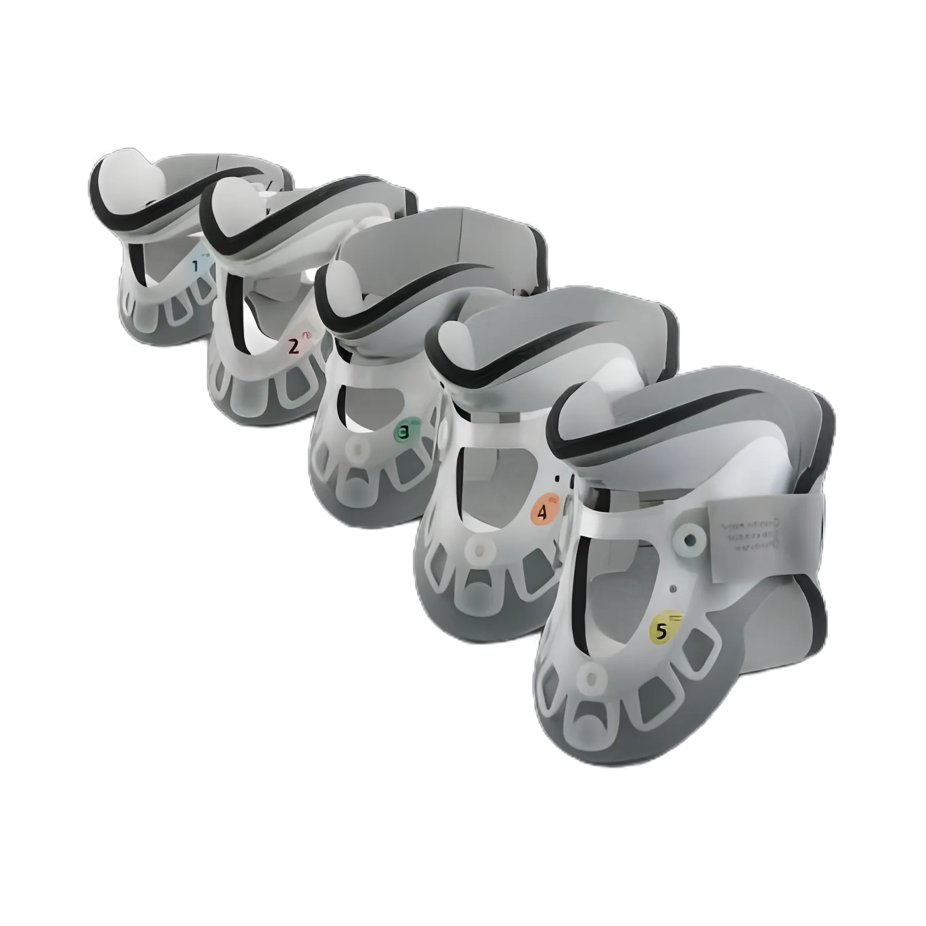 Rigid Cervical Collar with Replacement Pads Aspen® Pediatric Preformed Pediatric (3 to 6 Years) Size PD5 Two-Piece / Trachea Opening 8-1/2 to 13 Inch Neck Circumference