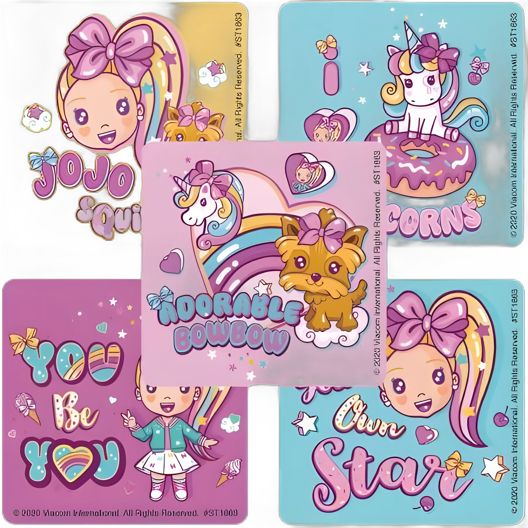 SmileMakers® 100 per Roll Jojo Siwa Cute & Squishy Sticker 2-1/2 Inch